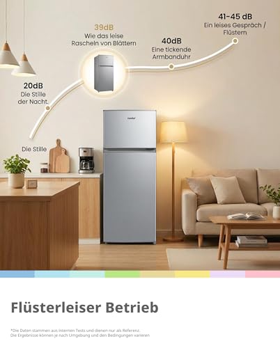 Detalle de Comfee' 204 L Kühlschrank mit Gefrierfach (-24 °C) – leise, 143 cm hoch, EEK D