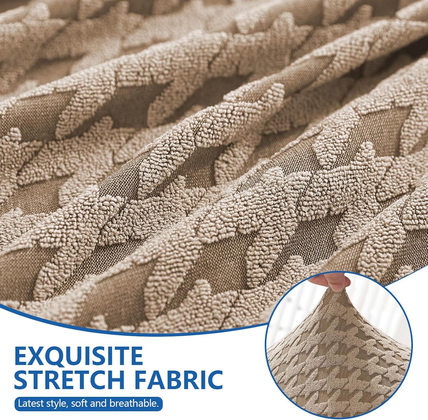 Detalle 2 de Housse de chaise YSTELLAA kaki extensible