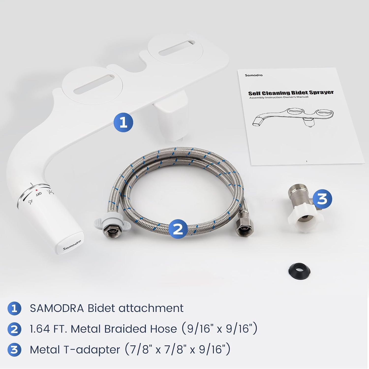 Detalle de SAMODRA 07 Ultra-Slim Non-Electric Bidet Attachment with Self-Cleaning Nozzle