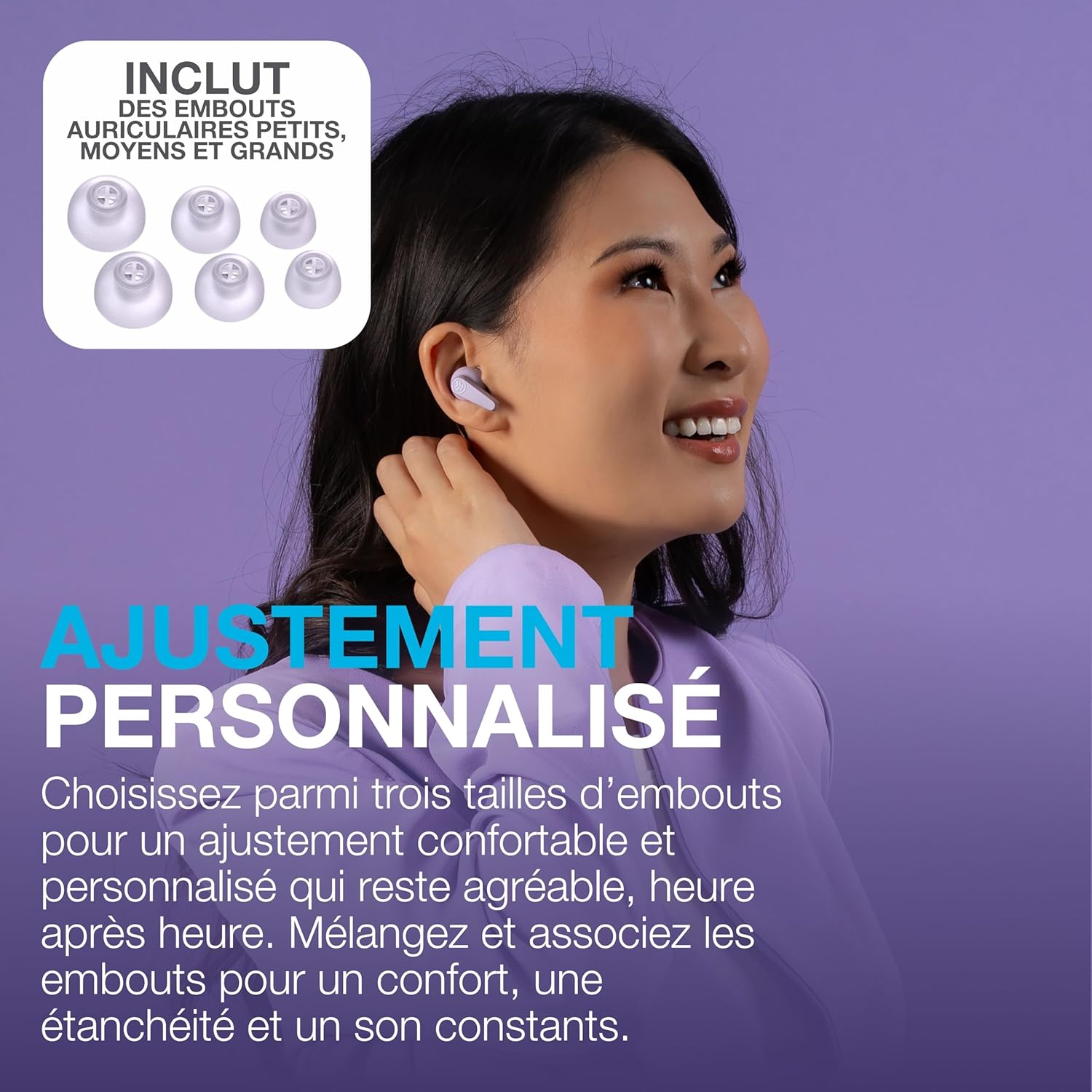 Thumbnail 1 de JLab Go Pods ANC — écouteurs Bluetooth sans fil à réduction de bruit hybride, 26 h d’autonomie, IP55