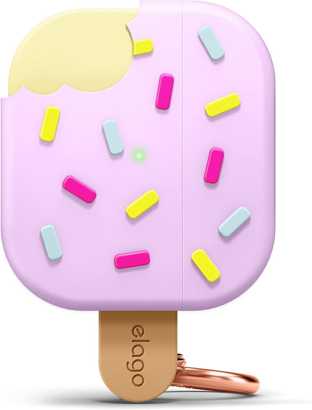 Detalle de elago Coque Glace avec mousqueton pour AirPods 3 – protection avec recharge sans fil (myrtille)