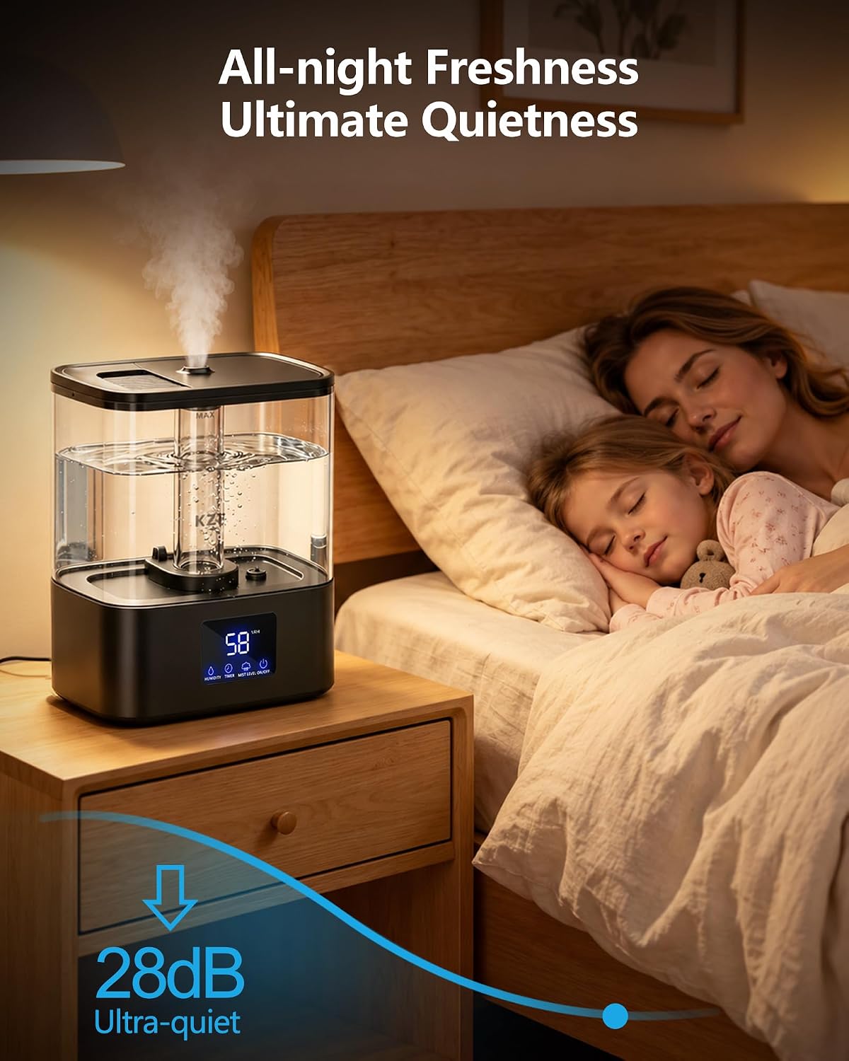 Thumbnail 5 de KZF ZG-521 4L Cool Mist Humidifier with Top-Fill Tank and Humidity Control