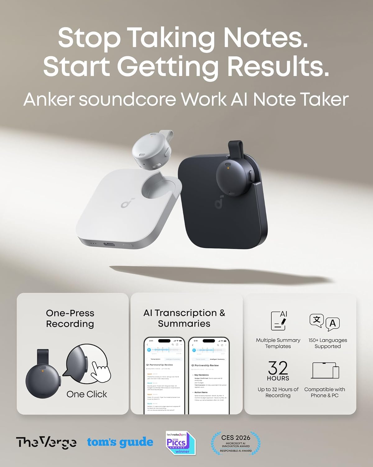 Thumbnail 1 de soundcore Work AI Voice Recorder