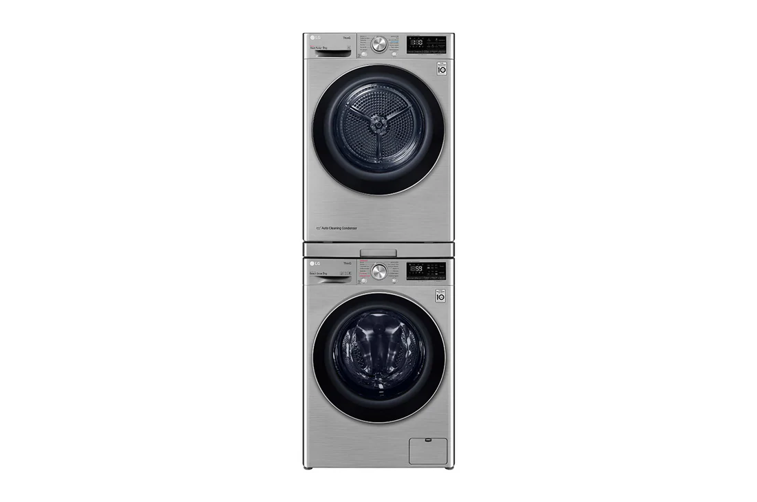 Detalle de Kit de unión para lavadoras LG (DSKSS.OUTLET) – profundidad 55–65 cm, bandeja extraíble, color plata