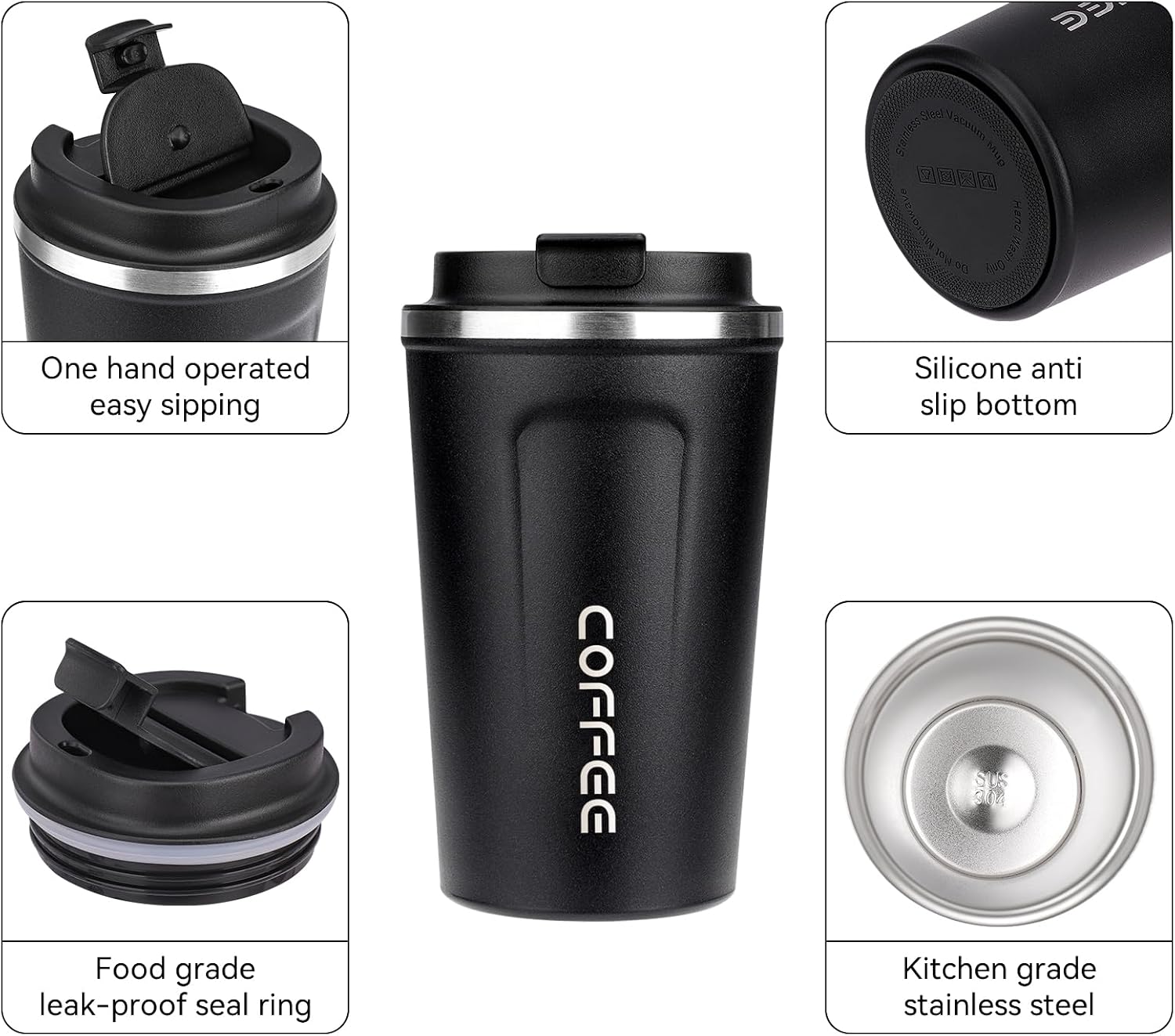 Thumbnail 1 de ERBO Kaffeebecher to go – Thermobecher aus Edelstahl, 380 ml, blau