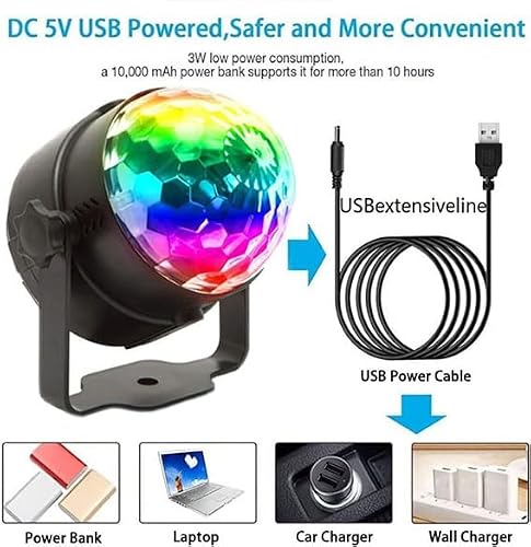 Detalle de Wonsung RGB Multi-Colour LED Strobe Light for Parties