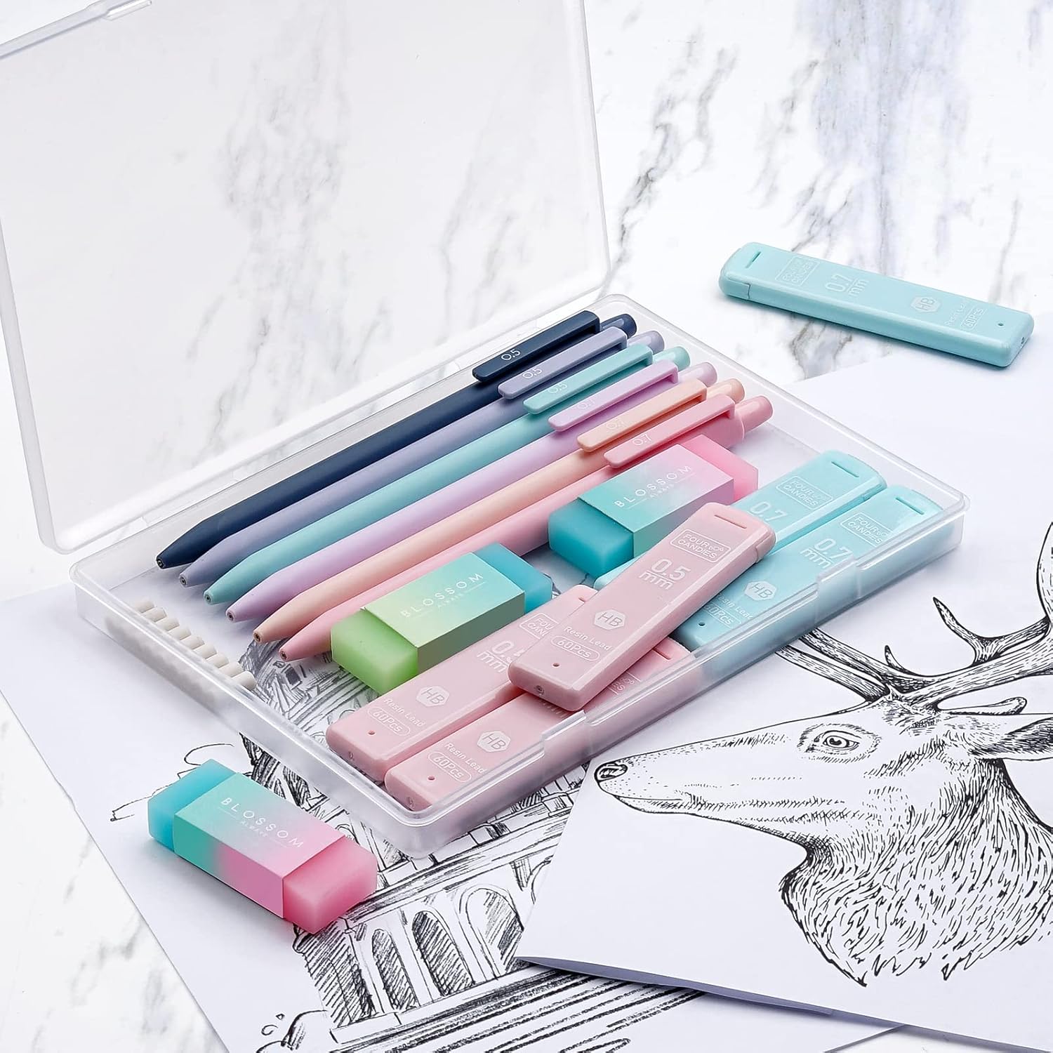 Thumbnail 3 de Four Candies Druckbleistift Set – 6 Stück, 0,5/0,7 mm, 360 HB Minen, 3 Radierer