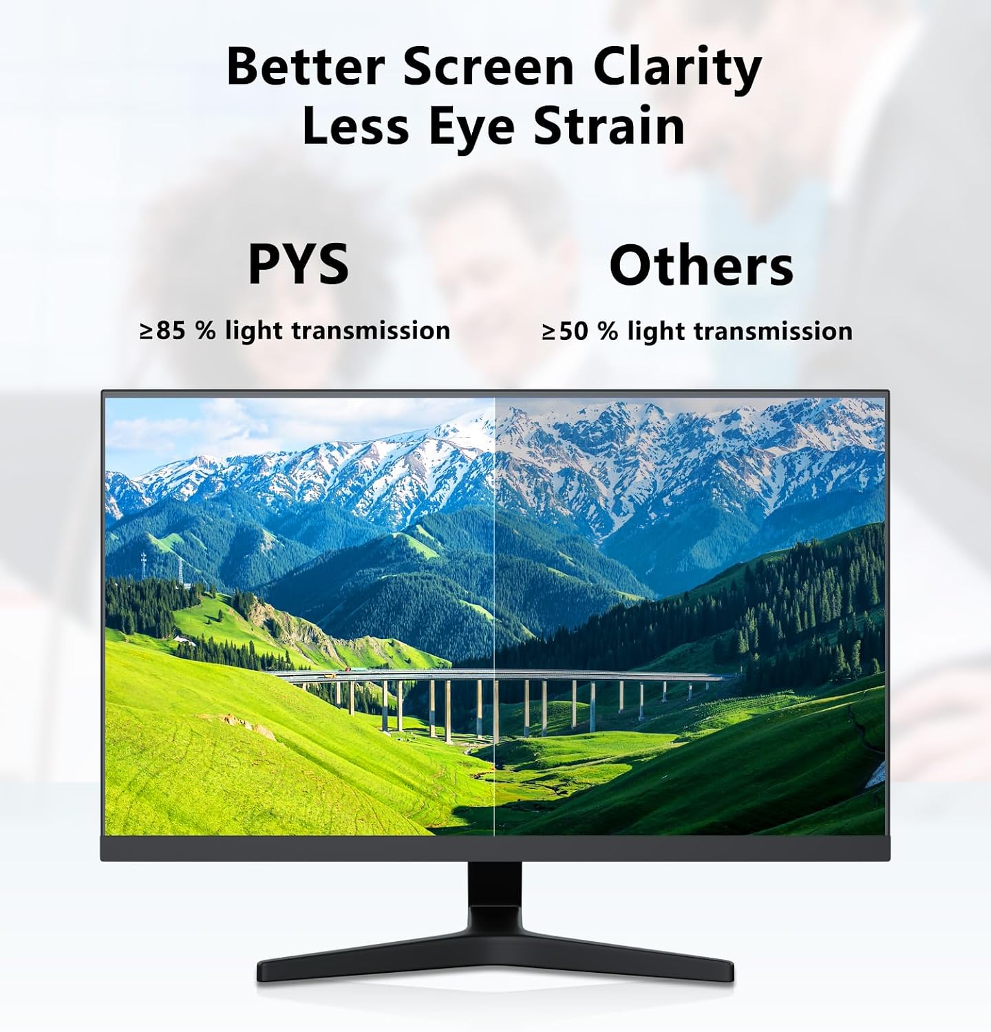 Detalle de PYS 23.8 Inch Privacy Screen for 24-inch Monitors (16:9) – Anti-Glare, Anti-Blue Light, Removable