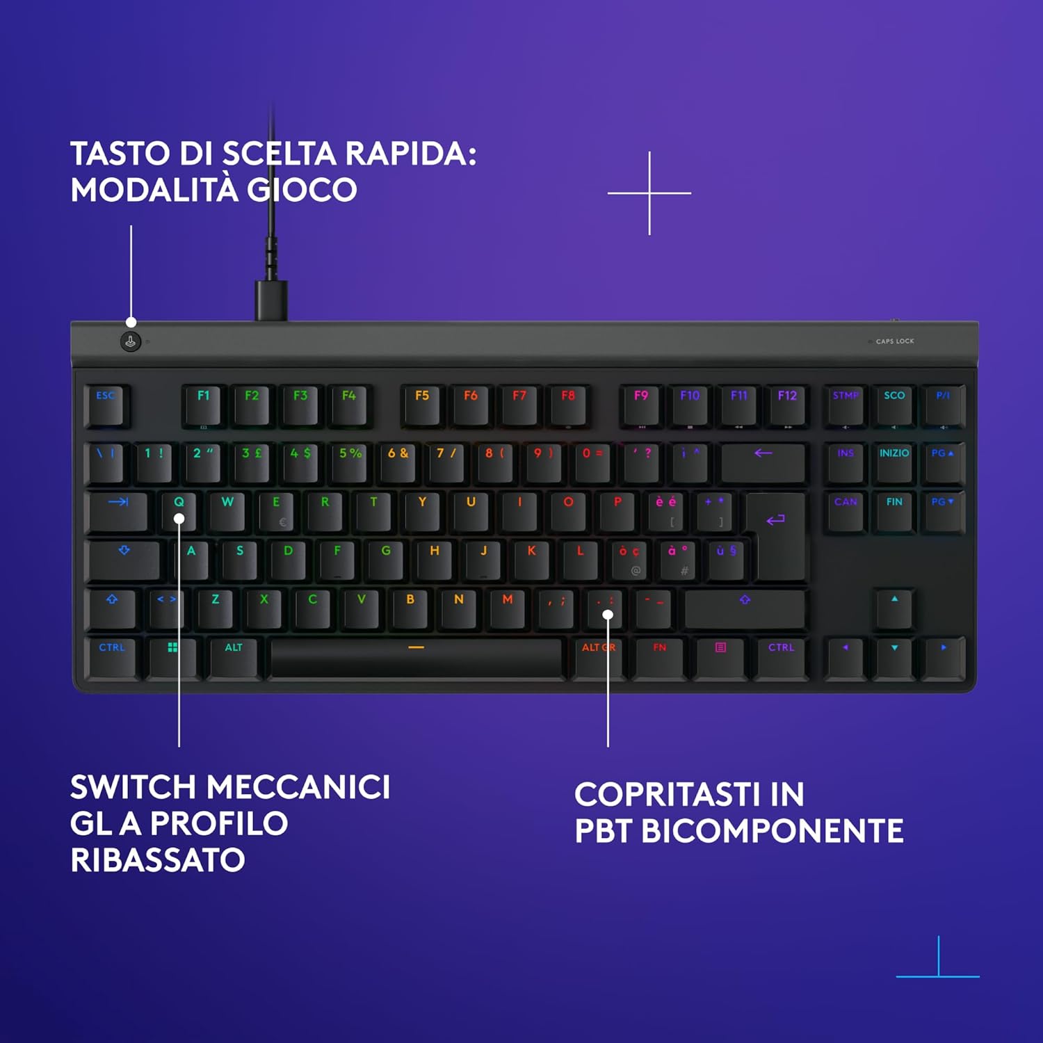 Thumbnail 6 de Logitech G515 TKL tastiera gaming cablata TKL profilo ribassato, RGB personalizzabile e switch Tactile