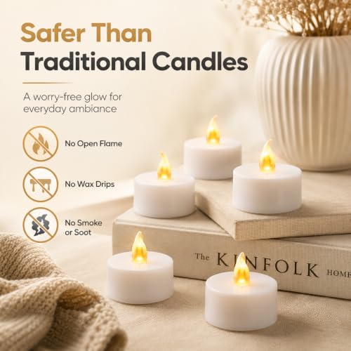 Thumbnail 3 de Bougies chauffe-plat LED Kawaology, 24 paquets – ambiance sans flamme et sécurité pour fêtes et célébrations