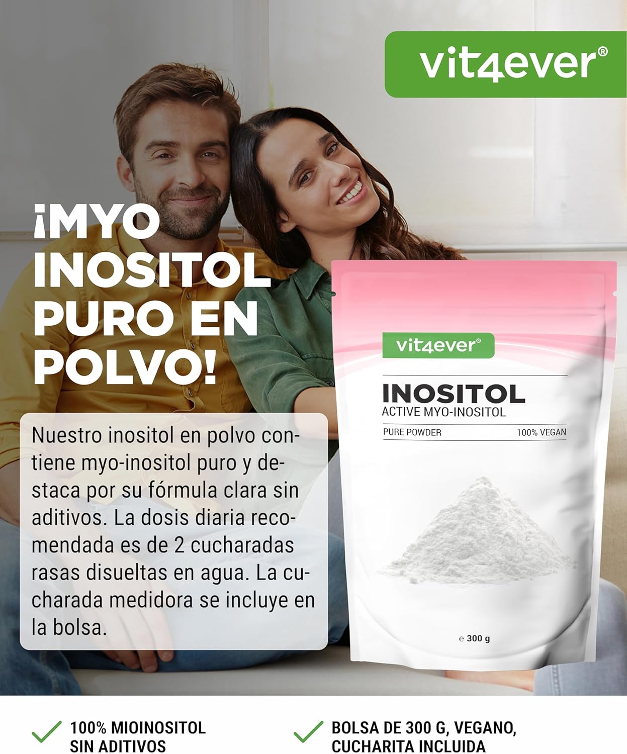 Thumbnail 1 de Vit4ever Inositol Pure 300 g 4000 mg