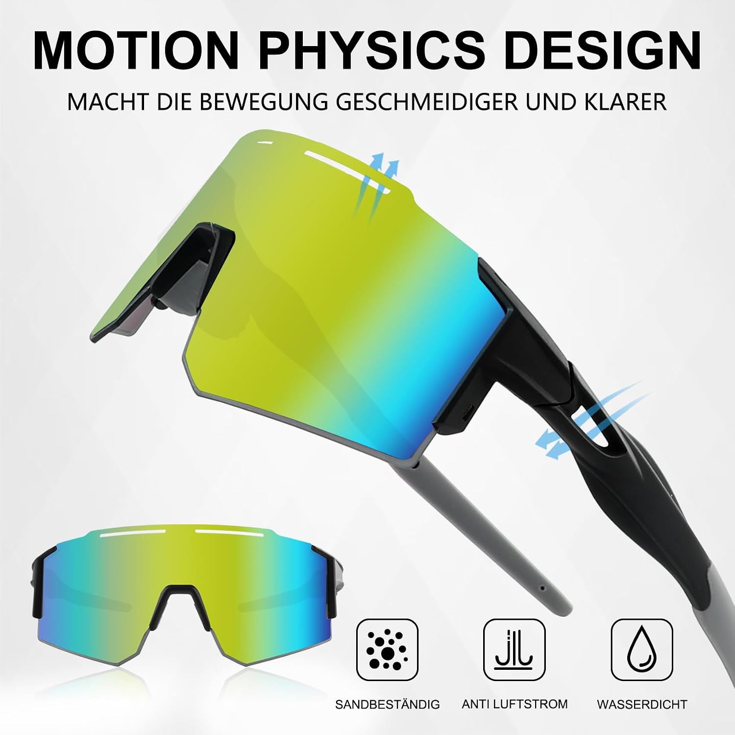 Detalle de DUDUKING Sonnenbrille Fahrradbrille für Outdoorsport