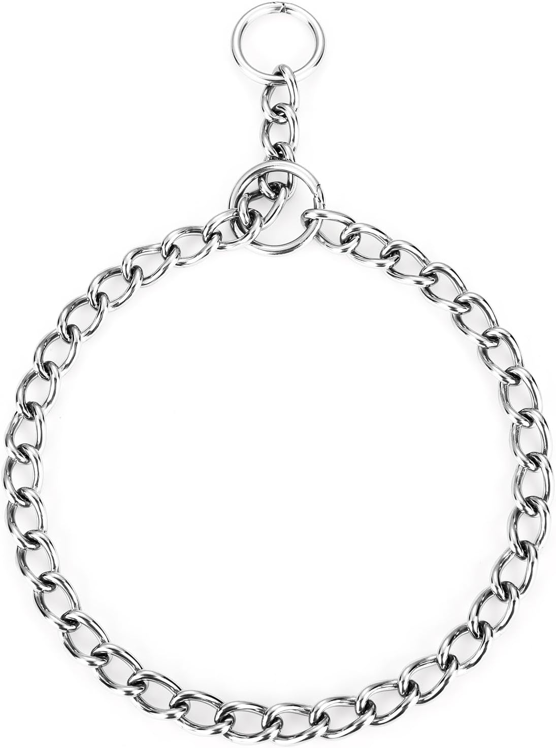 Detalle de PETTOM Dog Chain Collar Stainless Steel – Rust-Proof, Seamlessly Welded and Hair-Friendly for Training and Walking (M, 55cm)