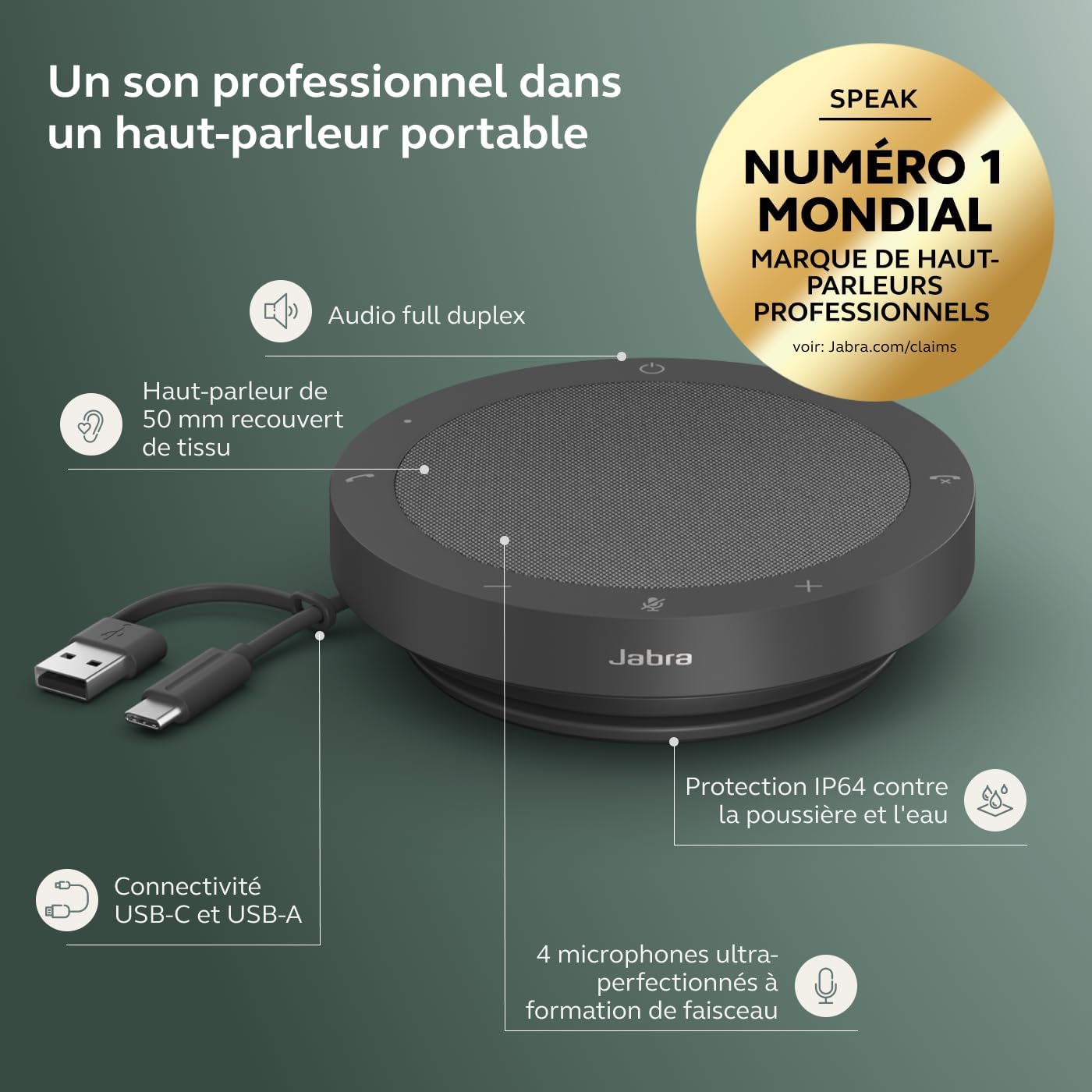 Detalle 2 de Jabra Speak2 40, haut-parleur sans fil 50 mm