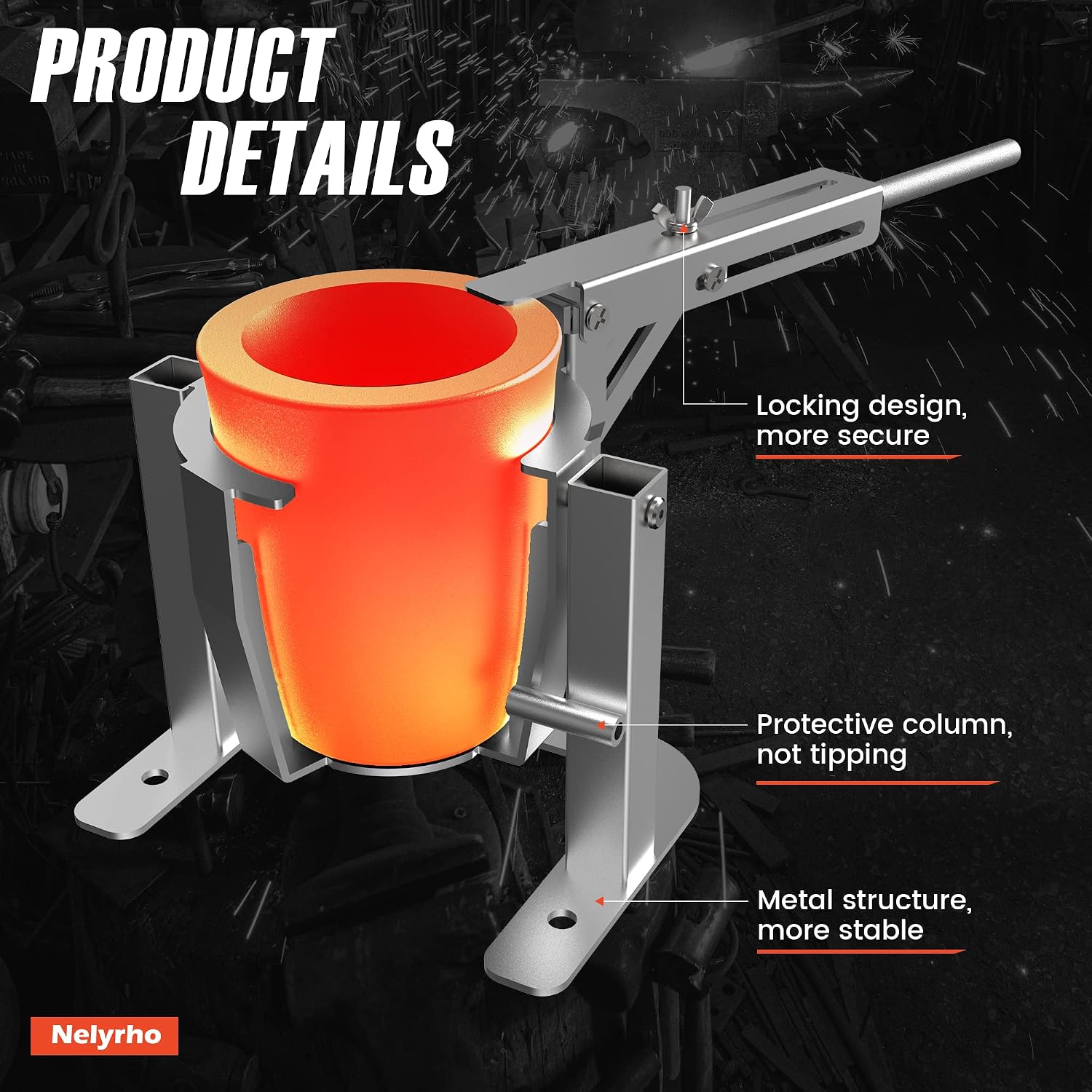 Thumbnail 1 de Nelyrho Crucible Pouring Tongs, 4.5 kg