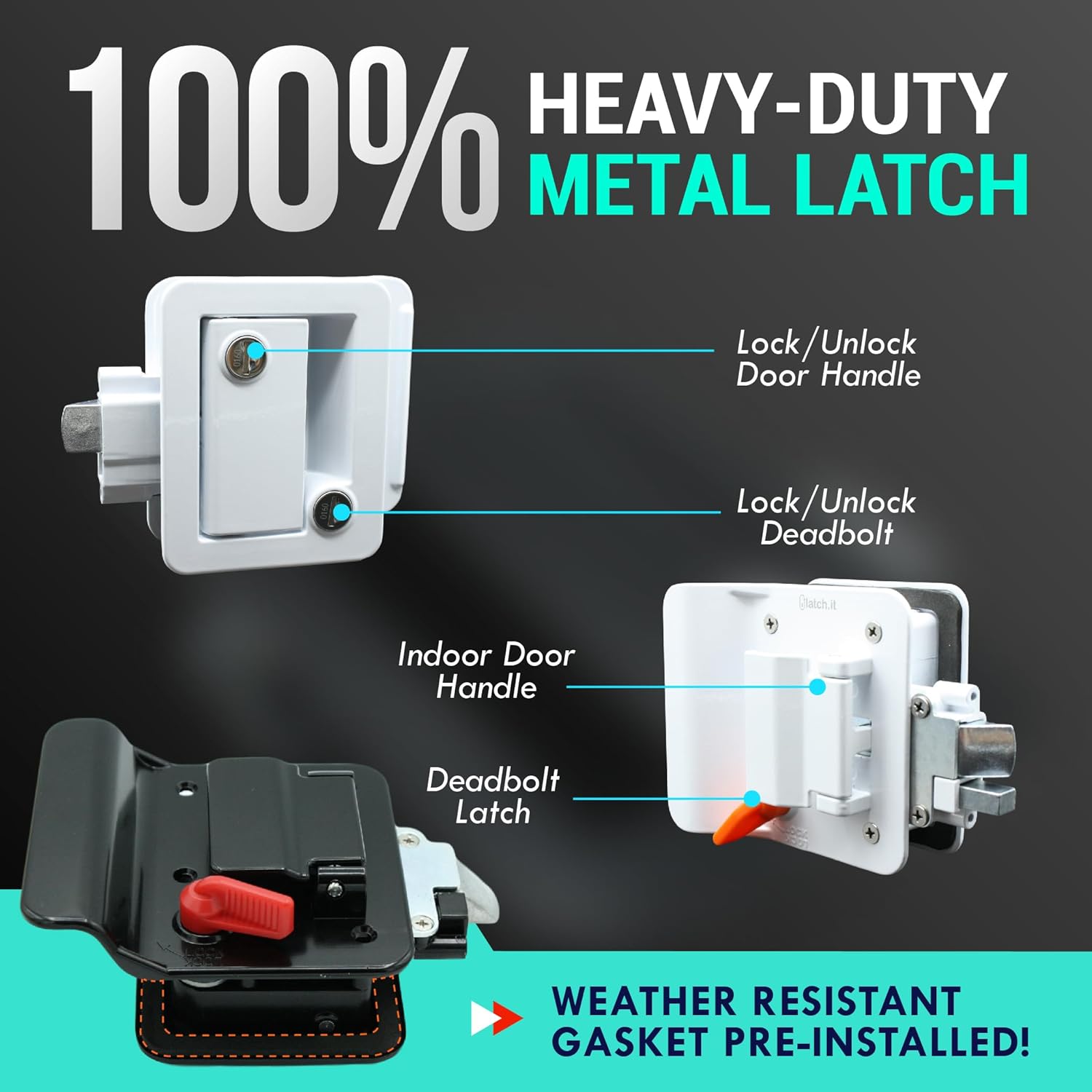 Detalle 2 de LATCH.IT RV Door Lock Replacement 4 Keys đź—ť