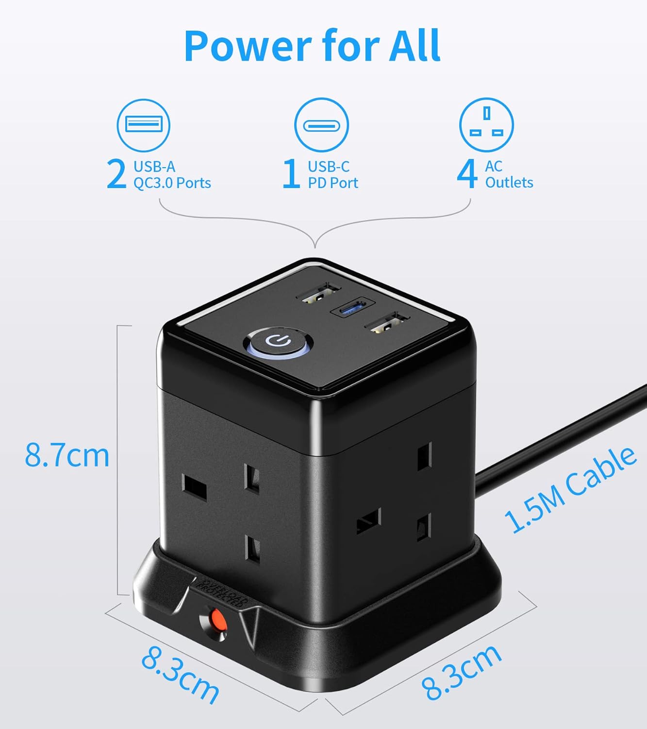 Thumbnail 1 de Hulker Cube USB C Extension Lead 20W PD