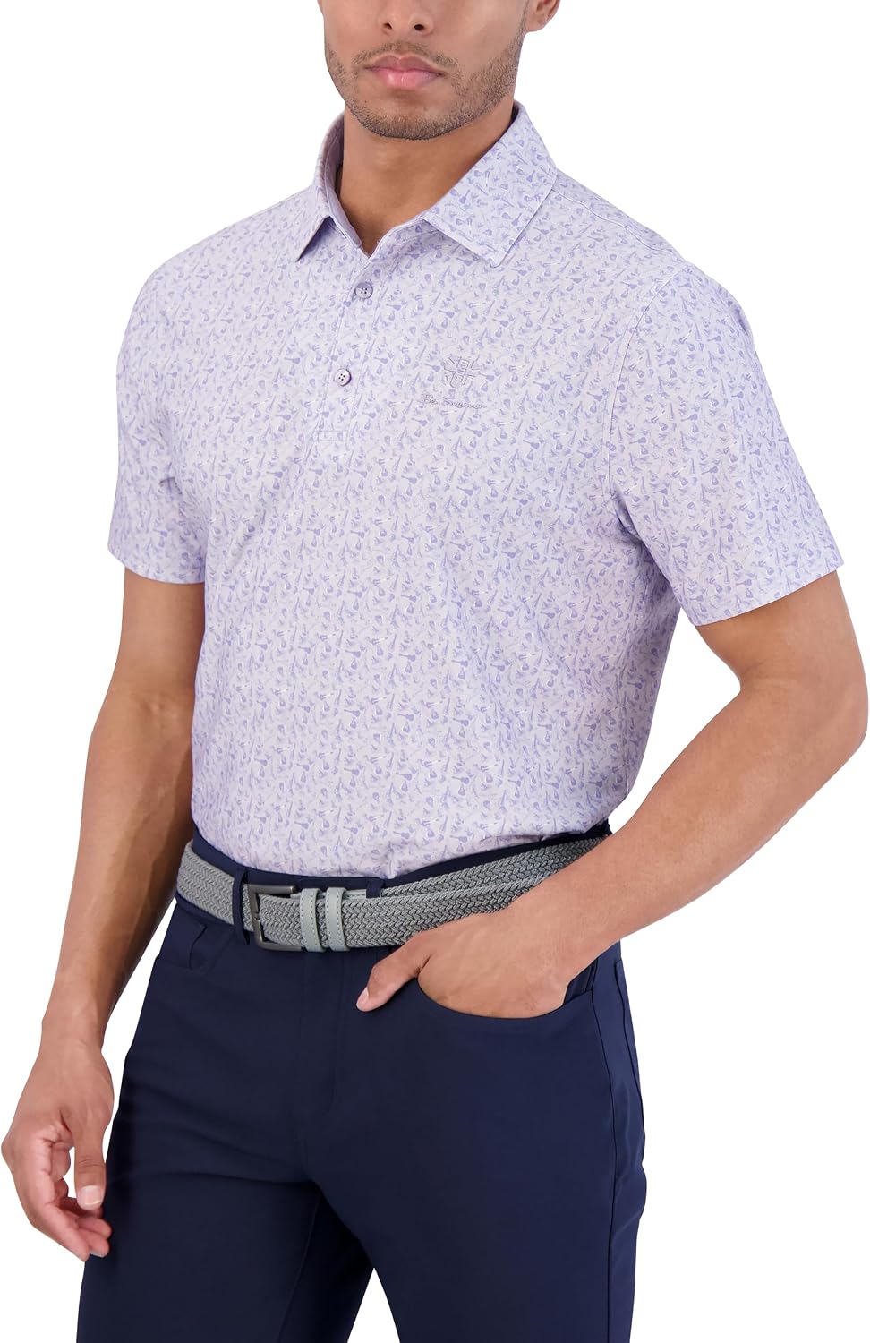Detalle 2 de Ben Sherman Men's Short Sleeve Printed Tech Sport Polo Top