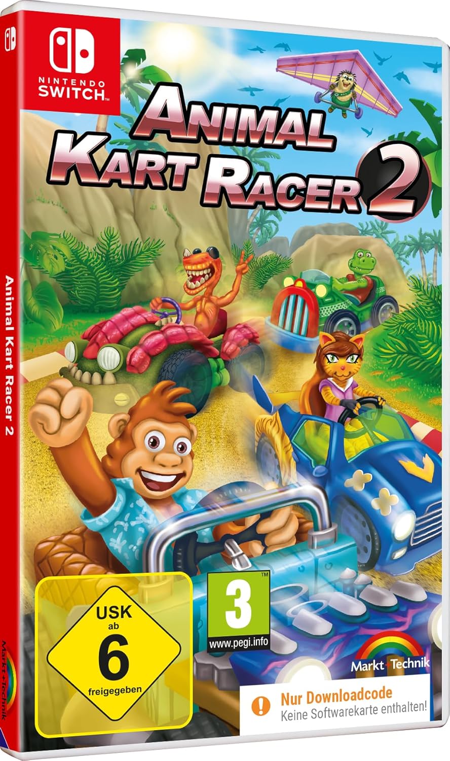Detalle de ANIMAL KART RACER 2 – Familien-Rennspiel für Nintendo Switch (Downloadcode)
