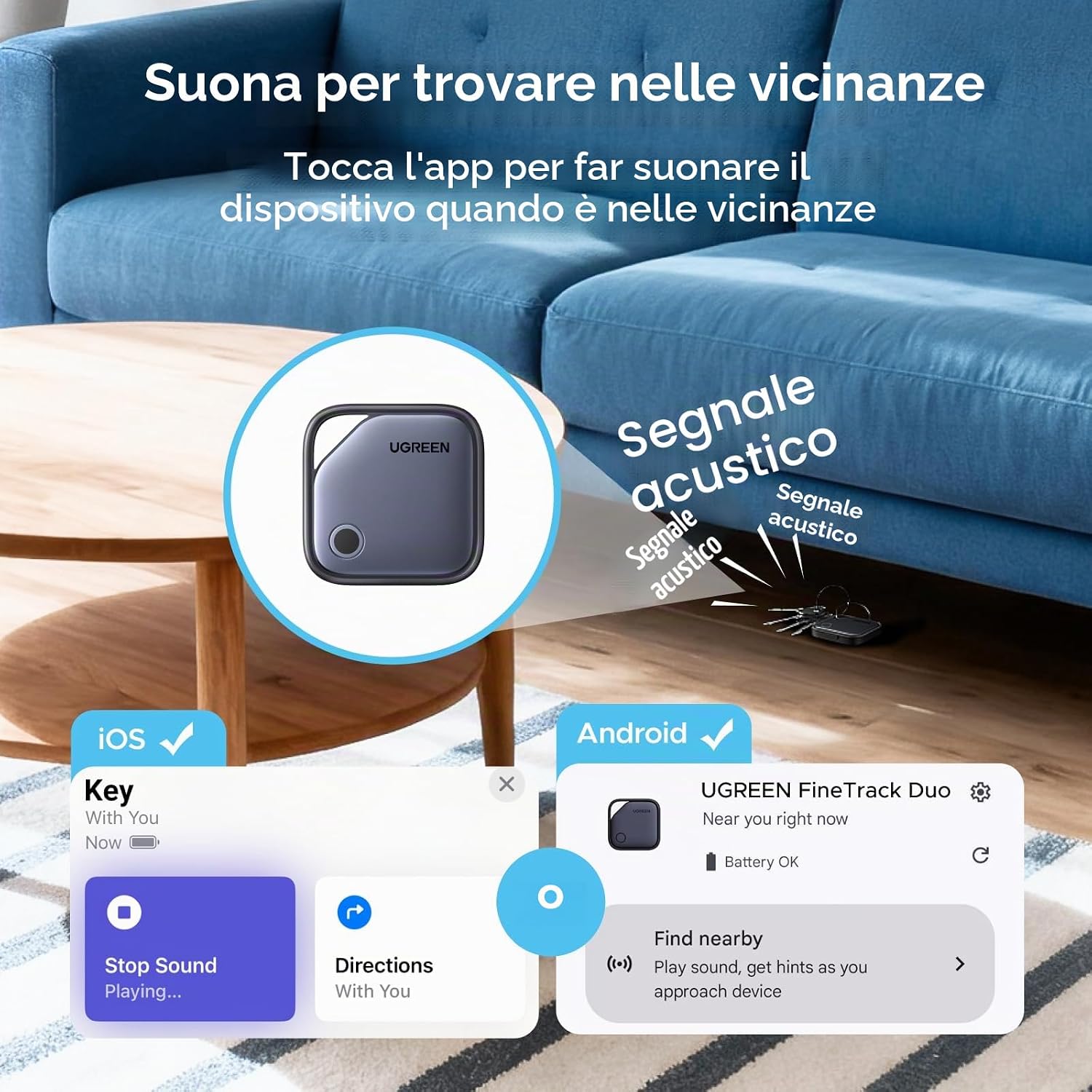 Thumbnail 4 de UGREEN FineTrack Duo localizzatore Bluetooth 4 pezzi