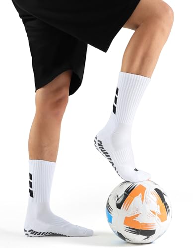 Detalle 2 de CLOSEMATE 1/3 Paia Calzini da Calcio Antiscivolo con Grip in Silicone
