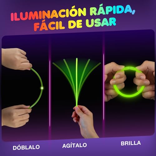 Thumbnail 2 de Ziitty Barras Luminosas: kit de 100 barras fluorescentes y 100 conectores para pulseras y collares