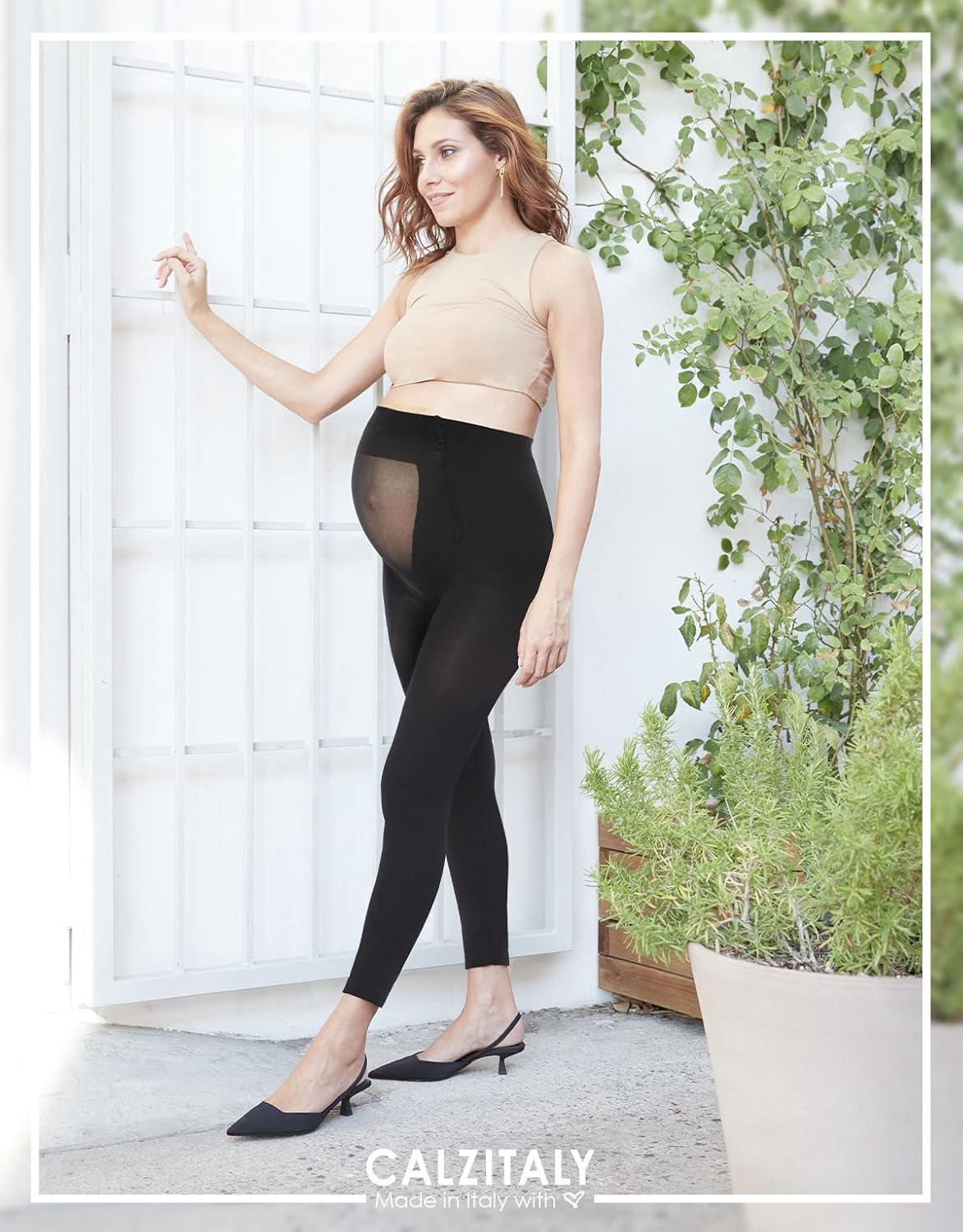 Detalle de CALZITALY Leggings Premaman Coprenti 100 DEN – Nero, 2/S 3/M 4/L 5/XL