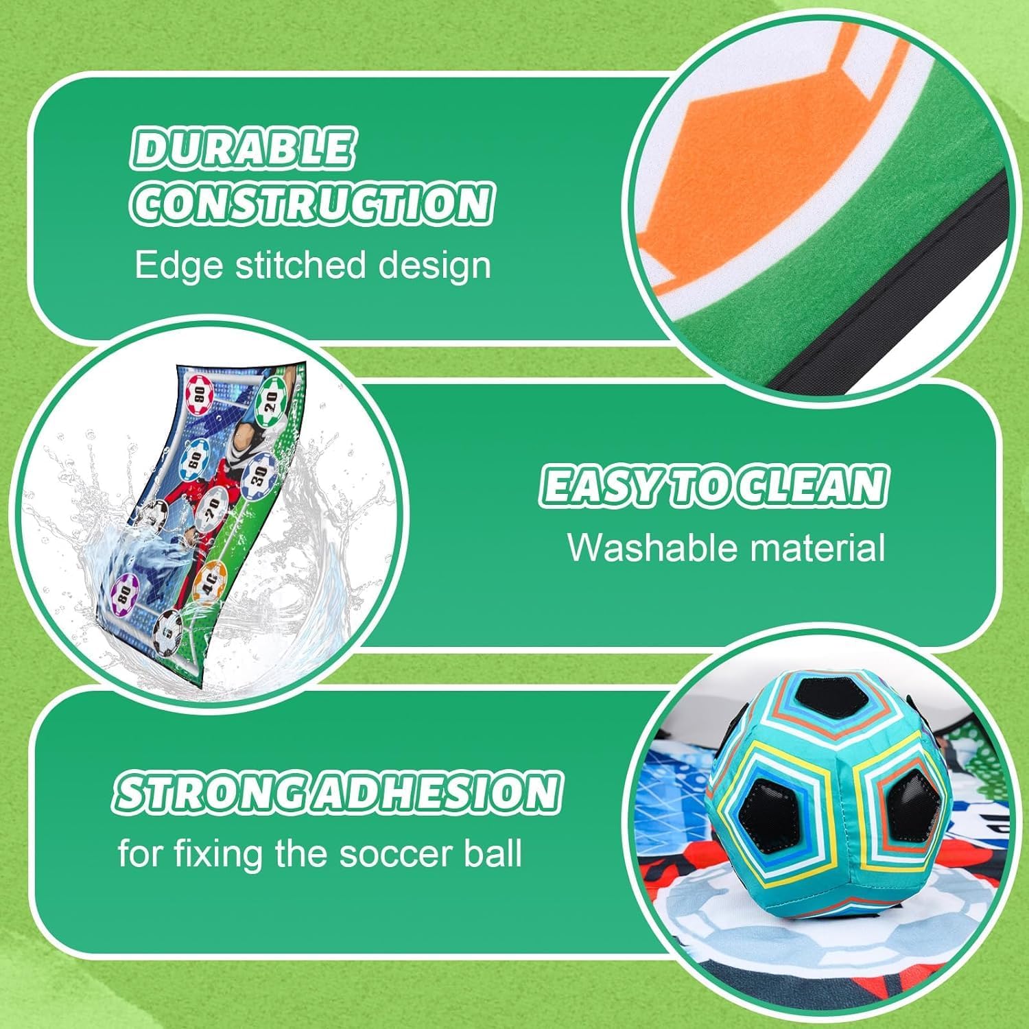 Thumbnail 4 de Kids 2-in-1 Soccer Ball & Sandbag Throwing Game Set with Velcro Balls and Foldable Flannel Goals
