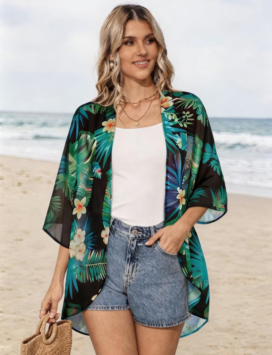 Thumbnail 4 de CHICGAL Women's Kimono Cardigan, Chiffon