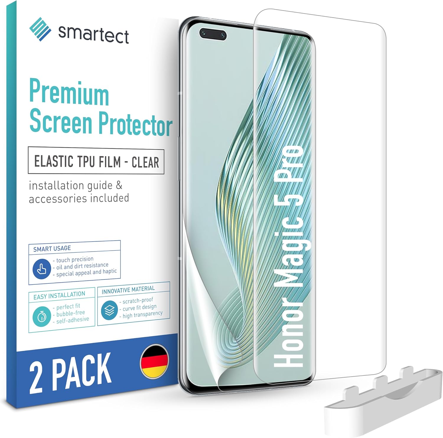 Detalle de SmarTect TPU Screen Protectors for Honor Magic 5 Pro, 2-Pack, Clear