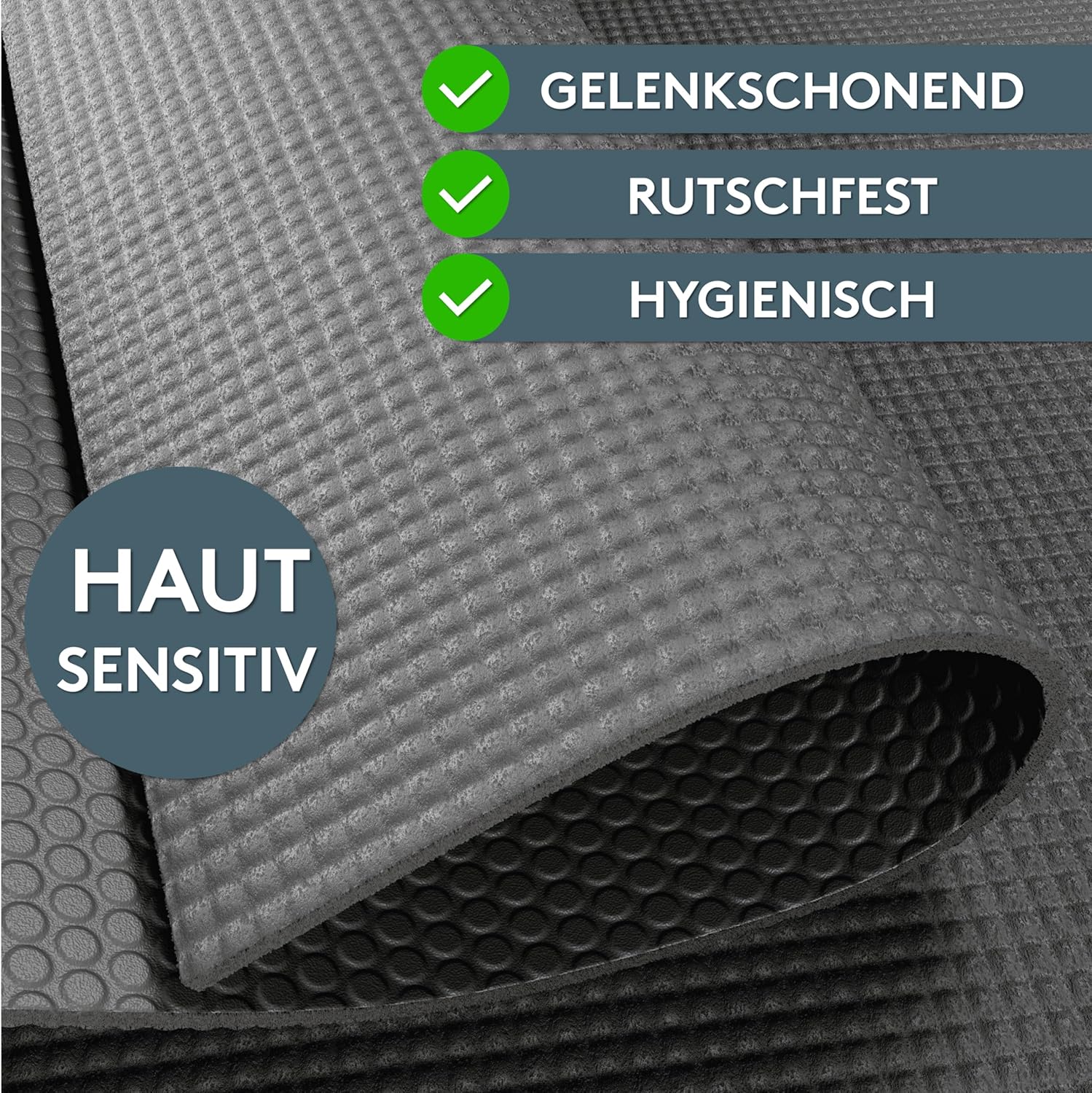 Thumbnail 2 de LILENO SPORTS Yoga Matte 180x60 cm inkl. Tragegurt – rutschfest, 4 mm dick, für Yoga & Fitness