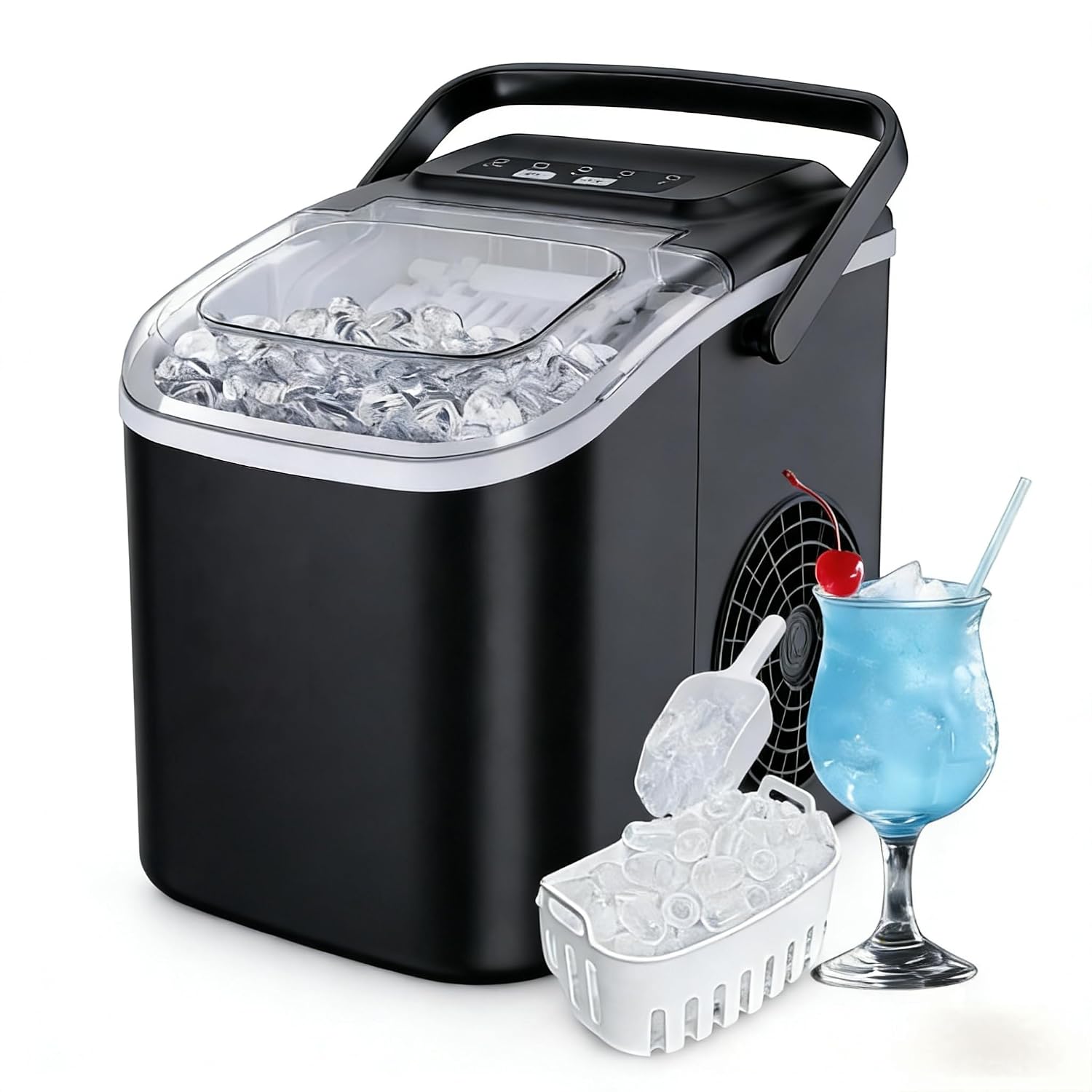 Detalle de EKOJUCE countertop ice maker, 26 lbs/day