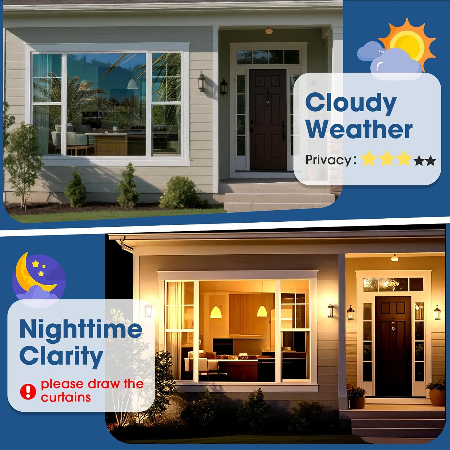 Thumbnail 5 de Lifetree Reflective One Way Window Film Privacy (Silver, 90 x 200cm) for heat control and UV anti-glare