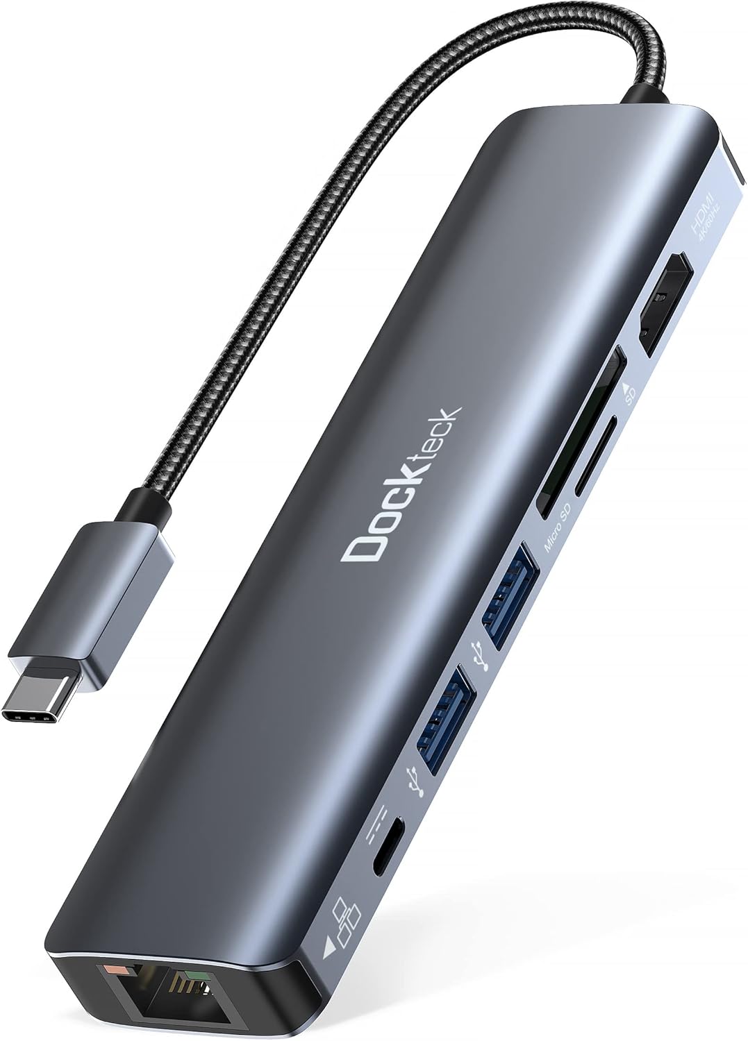 Detalle de USB C Hub Dockteck 7-in-1 100W
