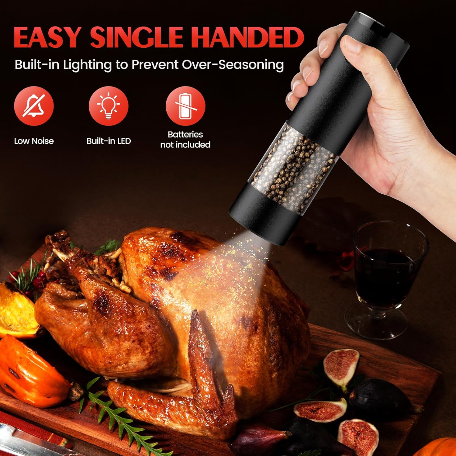 Detalle 2 de Electric Salt and Pepper Grinder Set 2-Pack ⚖