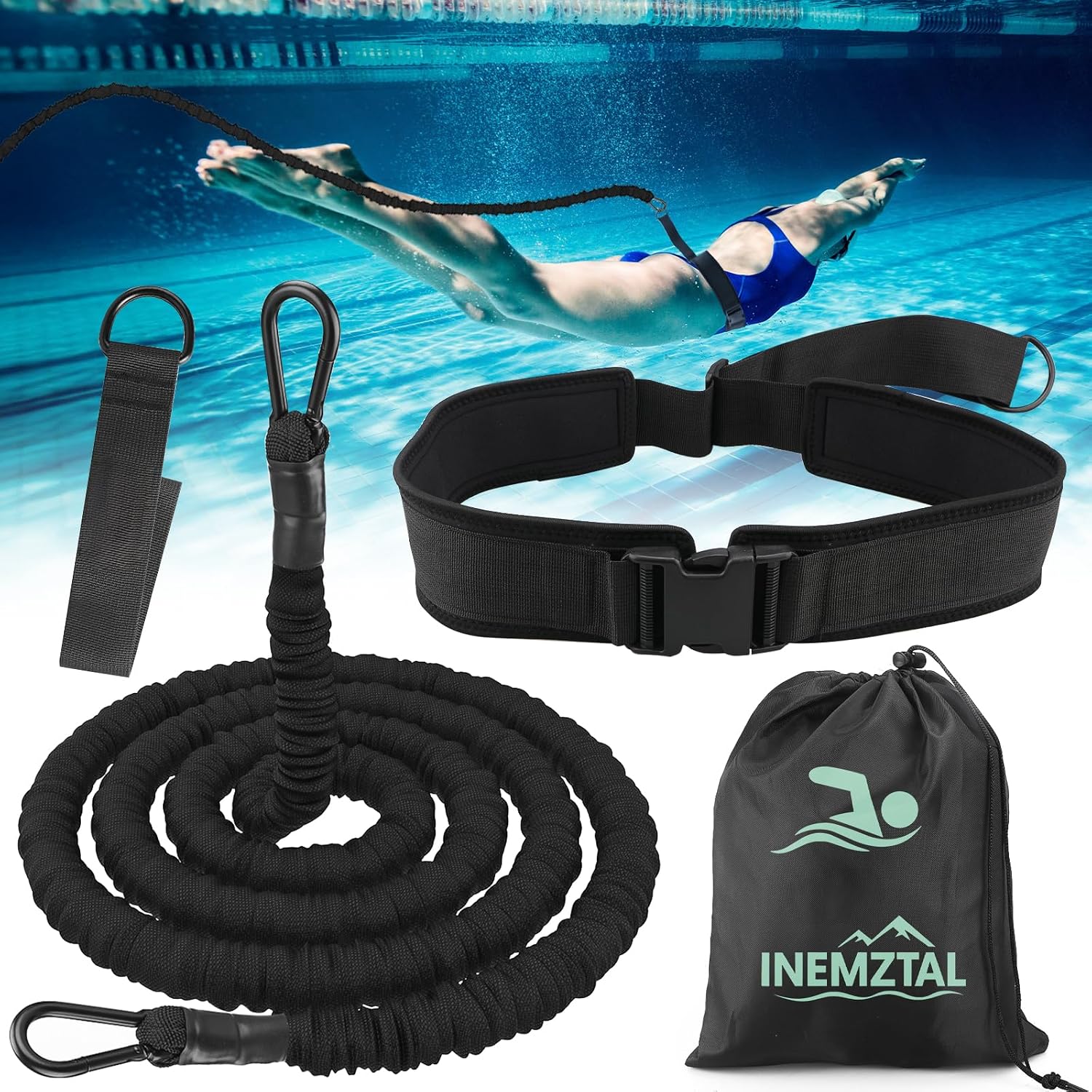 Thumbnail 6 de Premium Schwimmgürtel Erwachsene für Pool 3,5–8 m – Elastischer Gürtel für Training und Pool-Feeling