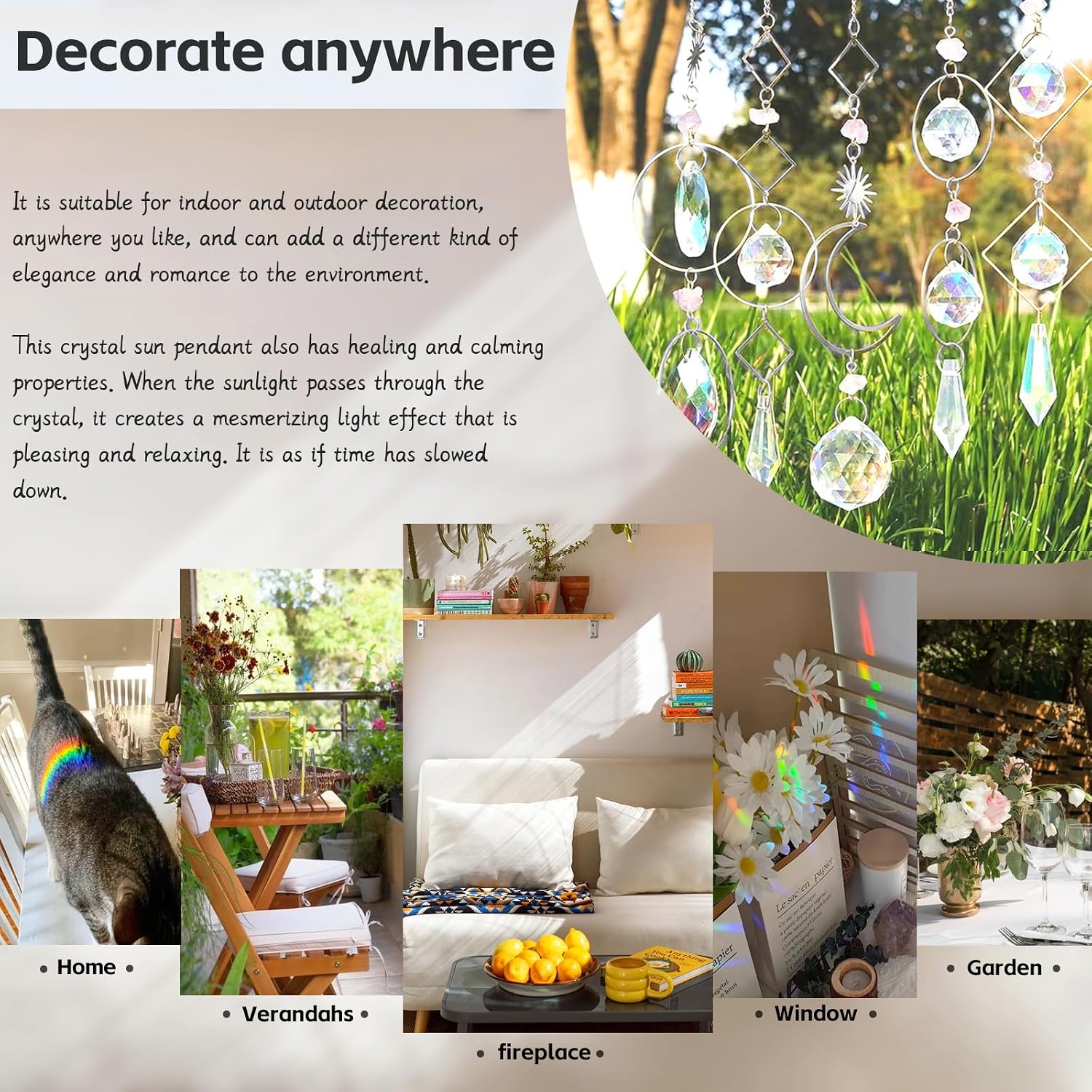 Detalle de Luzoybo 240PCS DIY Sun Catchers Making Kit for Adults – Crystal Prism Suncatchers with Rainbow Beads and Hanging Decor (Silver)