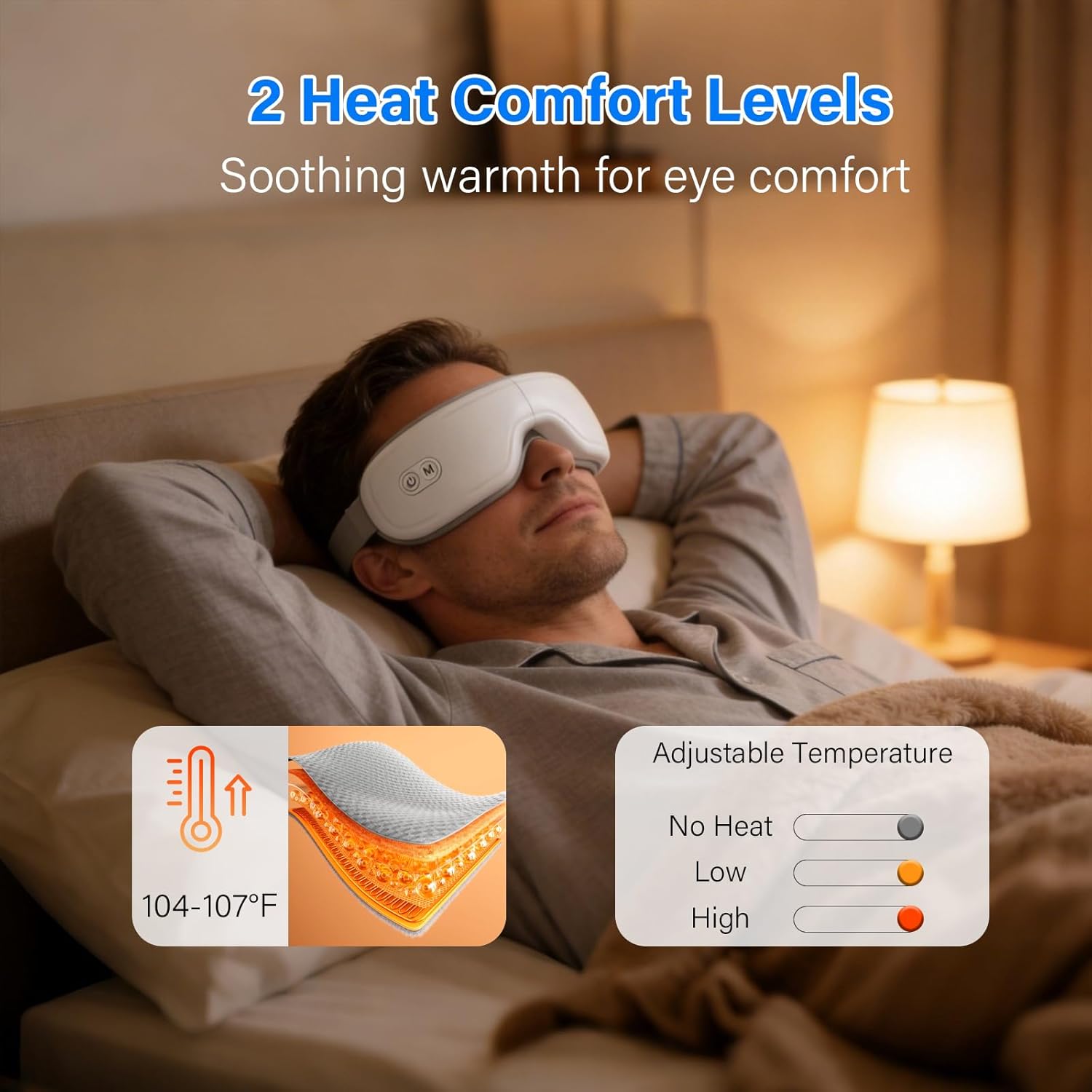 Thumbnail 1 de Alongstar Rechargeable Heated Eye Mask with Heat Compression, Music & 5 Modes