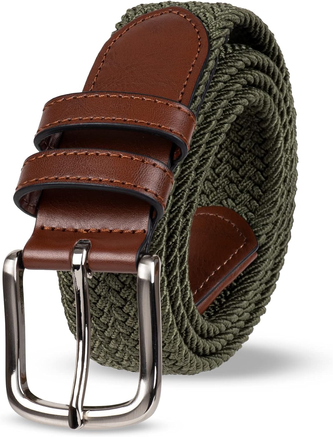 Detalle de Amazon Essentials Men's Stretch Woven Braid Belt for Jeans