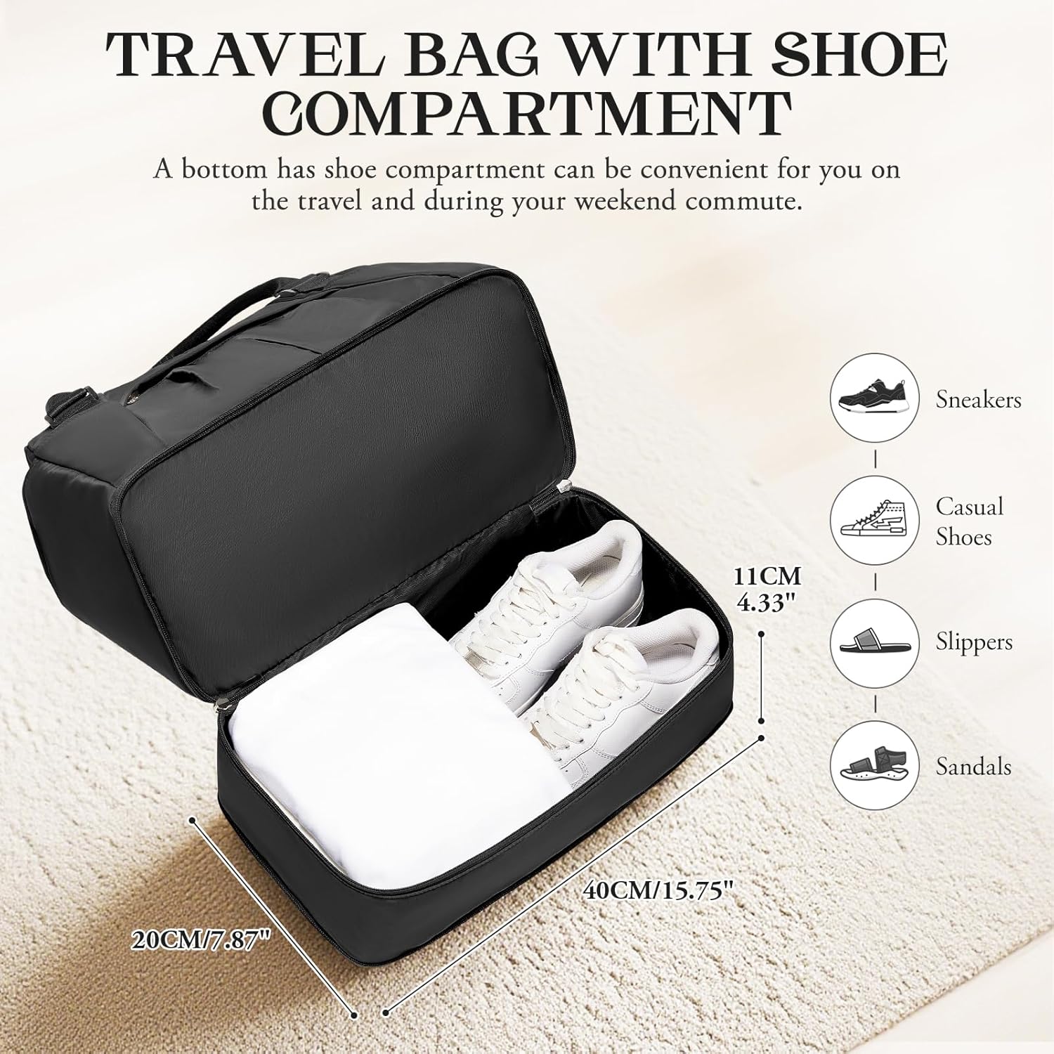 Thumbnail 2 de Ryanair Underseat Cabin Bag with Expansion, Wet Pocket and Shoe Compartment (40x30x20 cm)