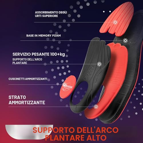 Detalle de PCSsole Ortopediche Solette: plantari ORTOPEDICI con supporto arco, per uomo e donna (3,5 cm di sostegno).