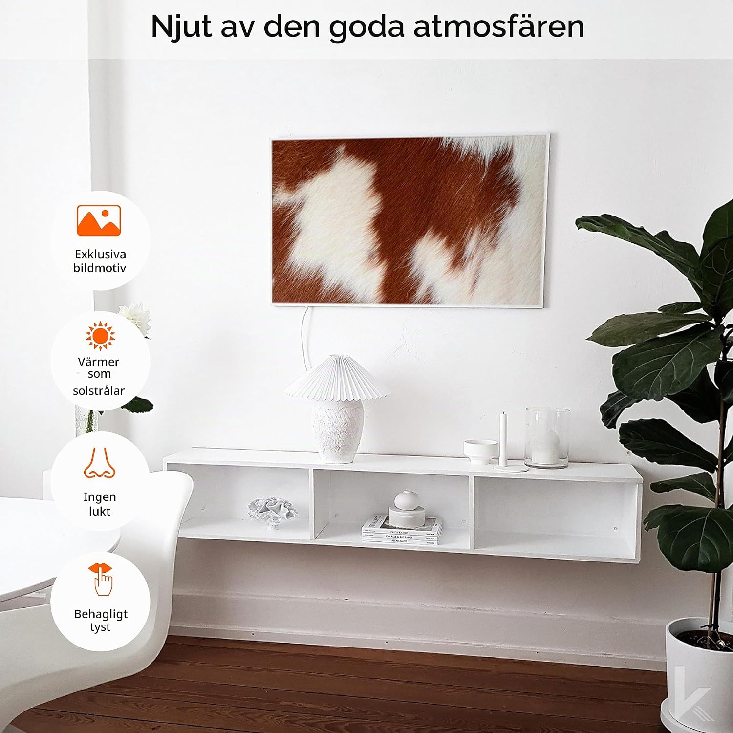 Detalle 2 de Könighaus Ambient infravärmare med Tropicana-motiv, 800 W, svart ram
