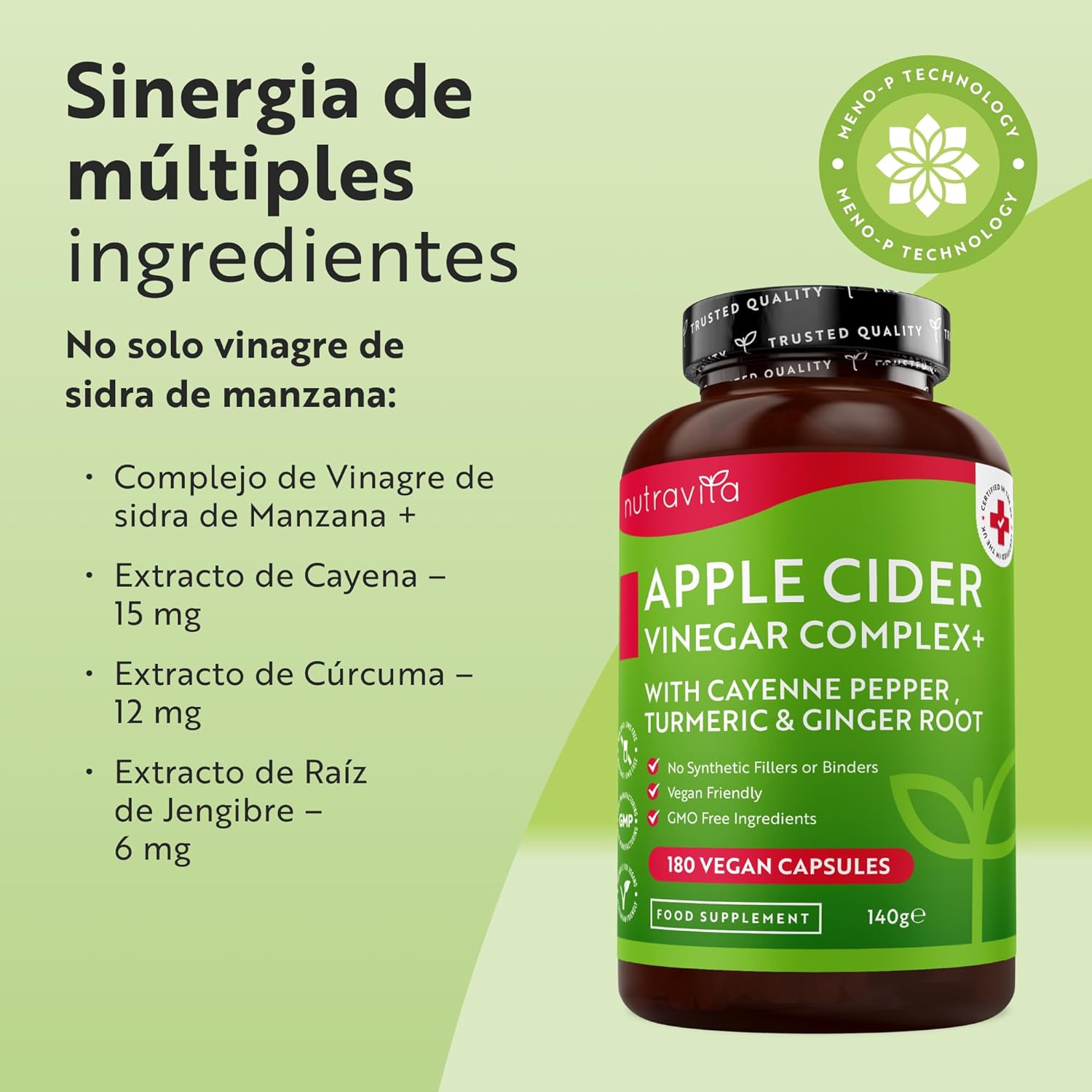 Thumbnail 1 de Nutravita Complejo de Vinagre 180 Cápsulas 💊