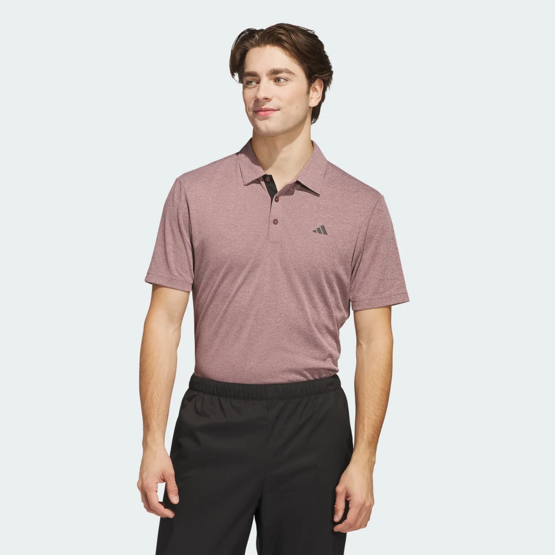 Detalle de Adidas Polo Drive Heather rojo