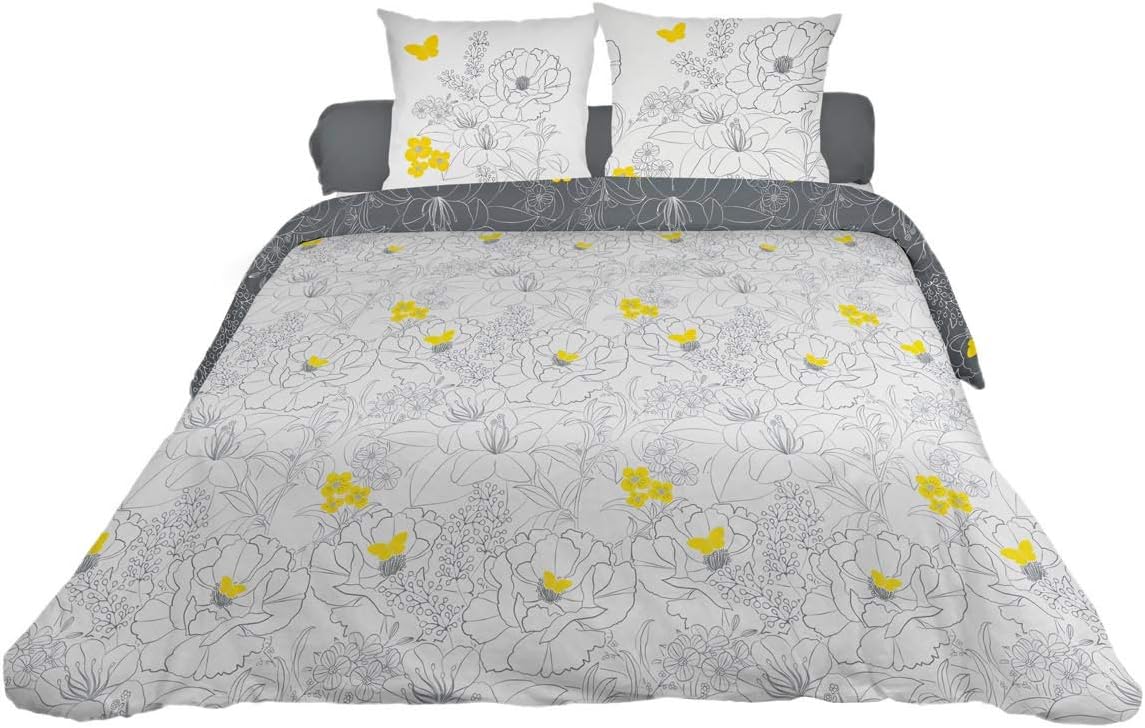 Thumbnail 5 de Soleil d'ocre Parure Housse de Couette 240x220 cm Lisa Anthracite 57 fils/cm²