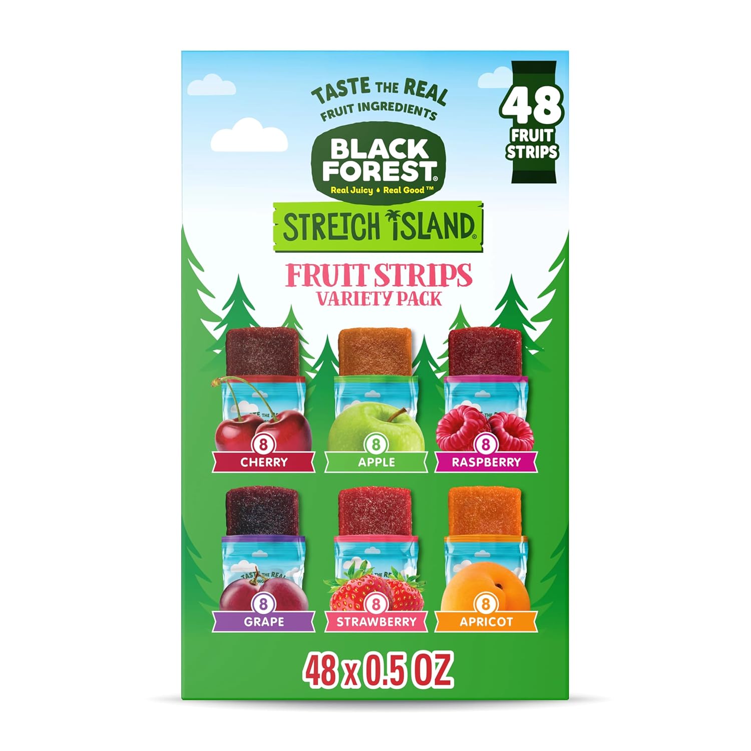 Detalle de Black Forest KJ1K2XHJSMUSE8QQ4PN Stretch Island Fruit Strips, 48 Count, Six Flavors