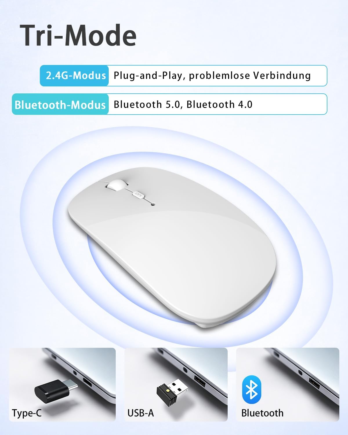 Thumbnail 1 de AE WISH ANEWISH Bluetooth Maus, 70 g