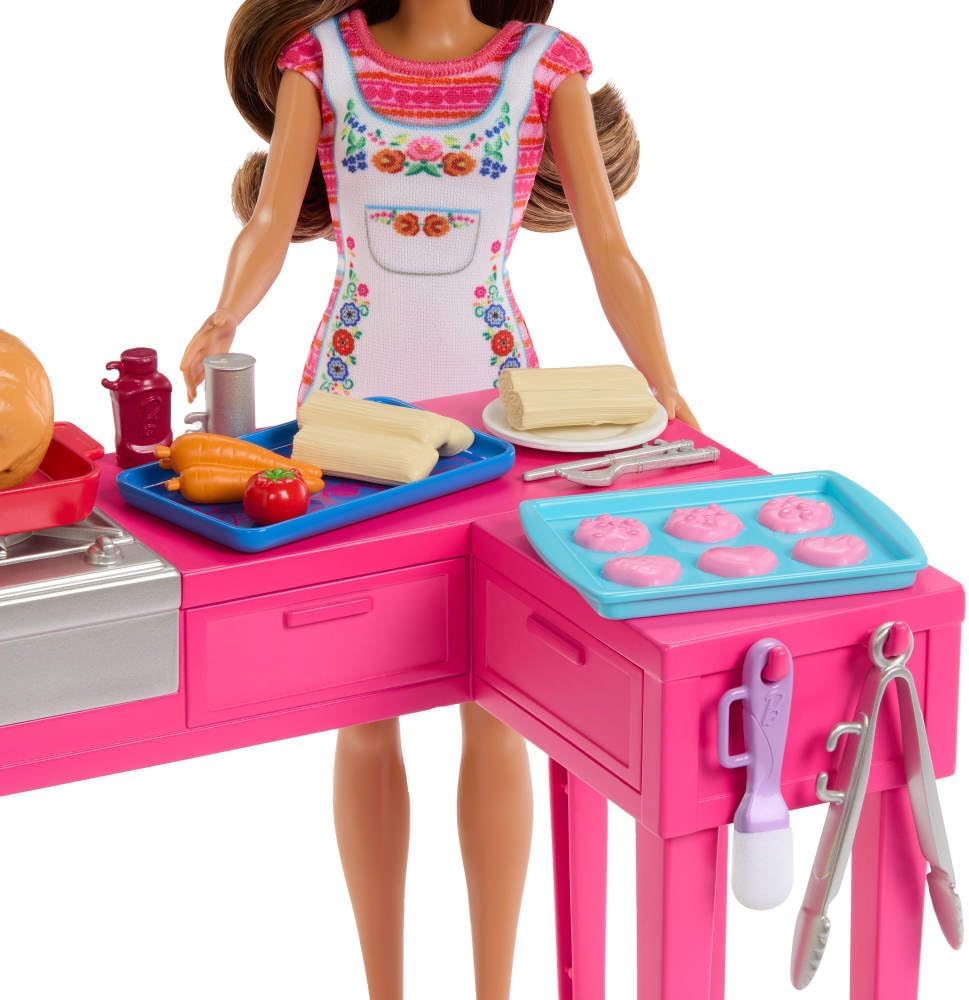 Detalle de Barbie JCT06 Teresa Fashion Doll & Kitchen Playset with 20+ Accessories