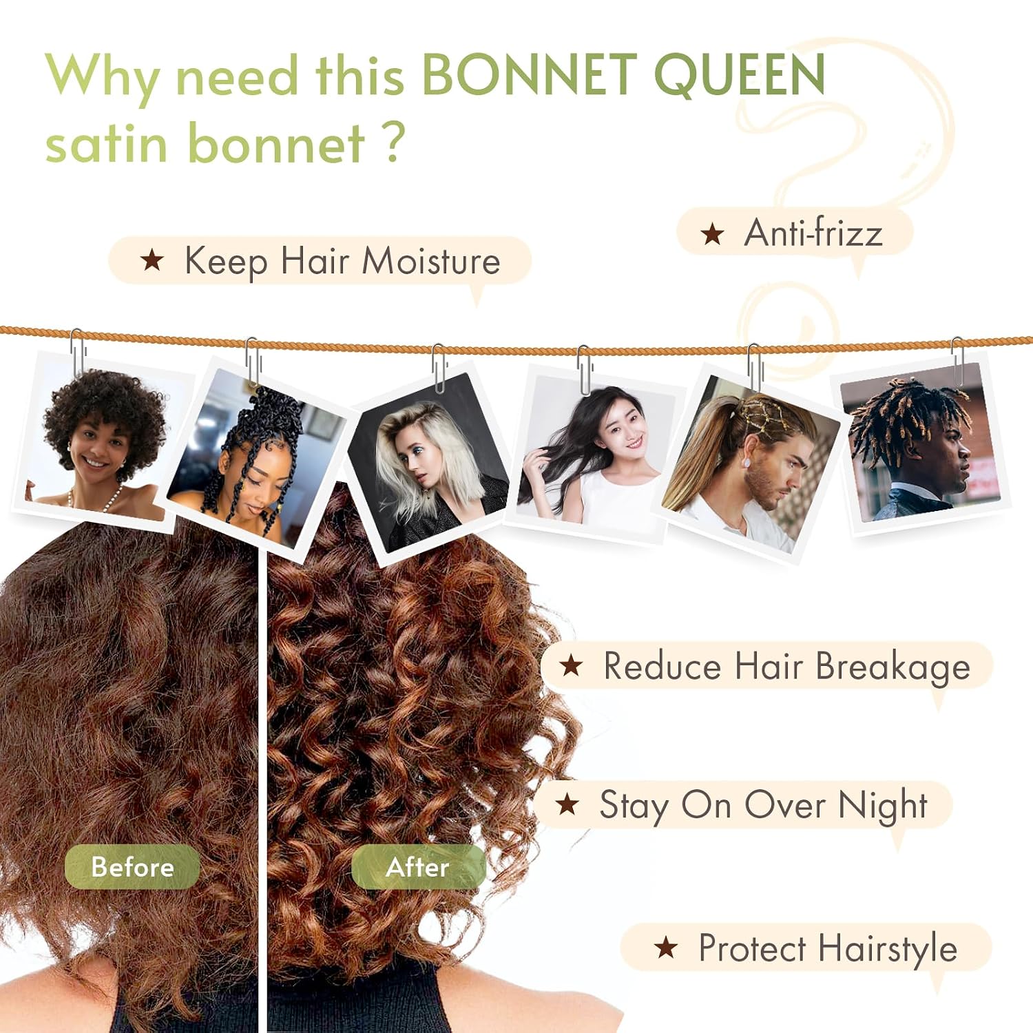 Thumbnail 5 de BONNET QUEEN Silk Bonnet 2.8 in wide