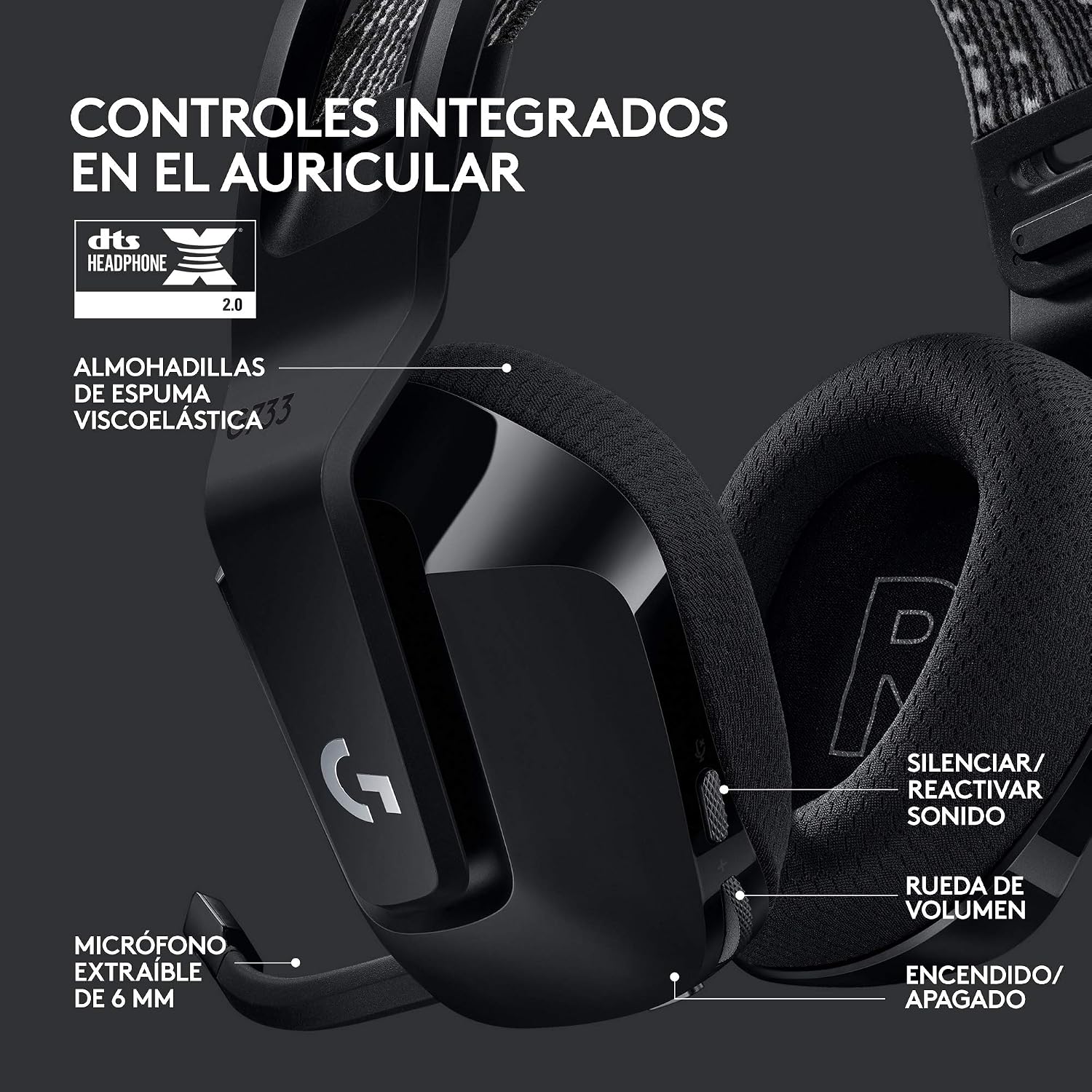 Thumbnail 5 de Logitech G G733 Lightspeed: auriculares inalámbricos para gaming con micrófono Blue Vo!CE y RGB